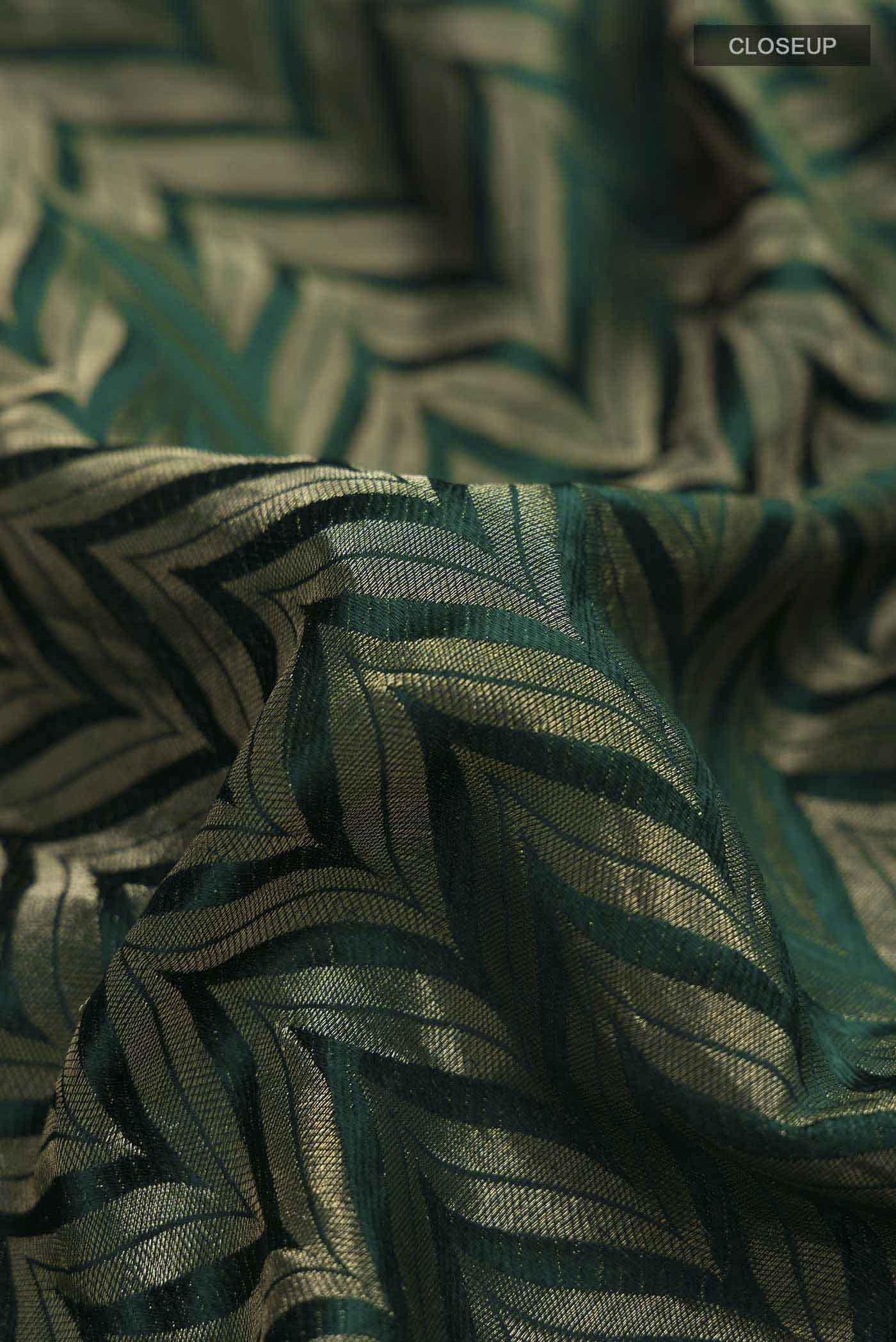 Green Mysore Crepe Saree - Image 2
