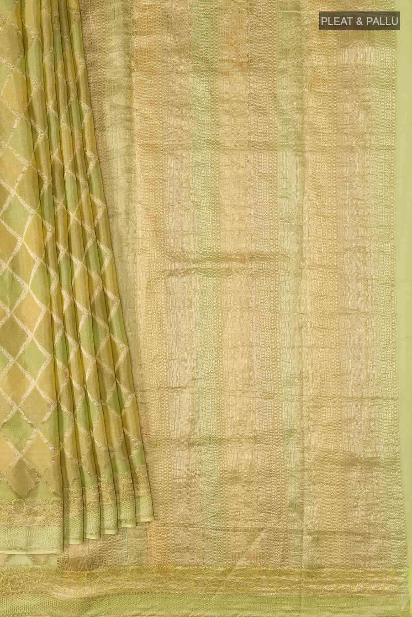 Green Mysore Georgette Saree - Image 2