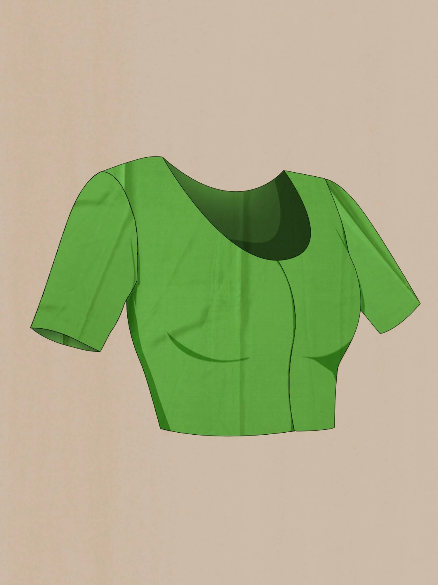 Green Mysore Georgette Saree - Image 5