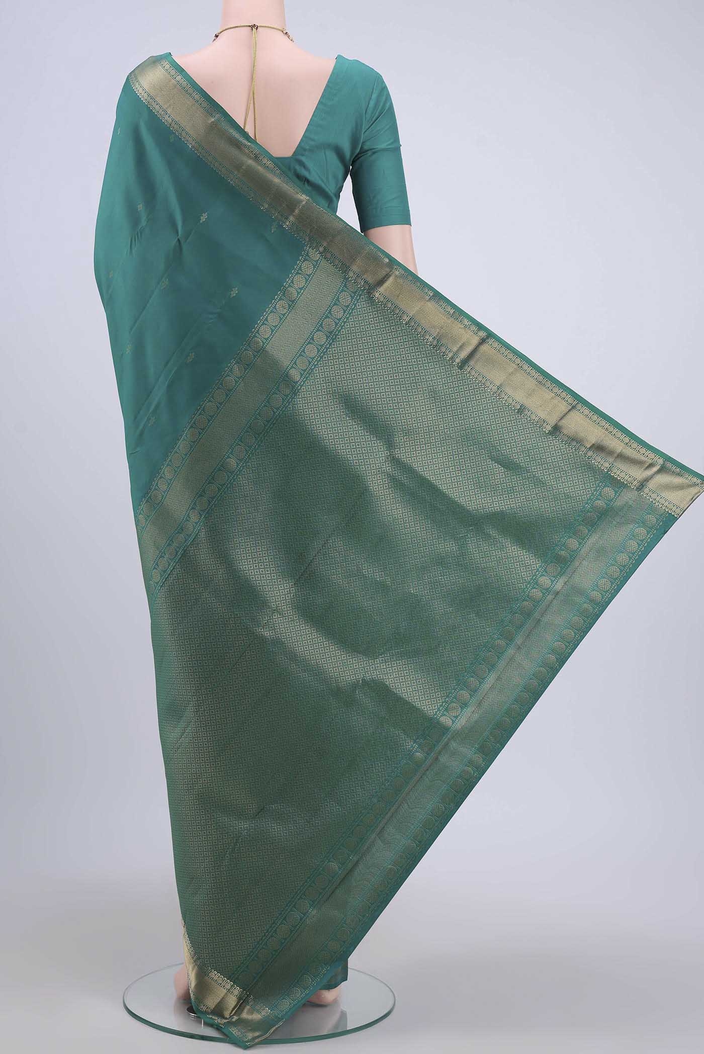 Green Nangavalli Silk [ Salem ] Saree - Image 3