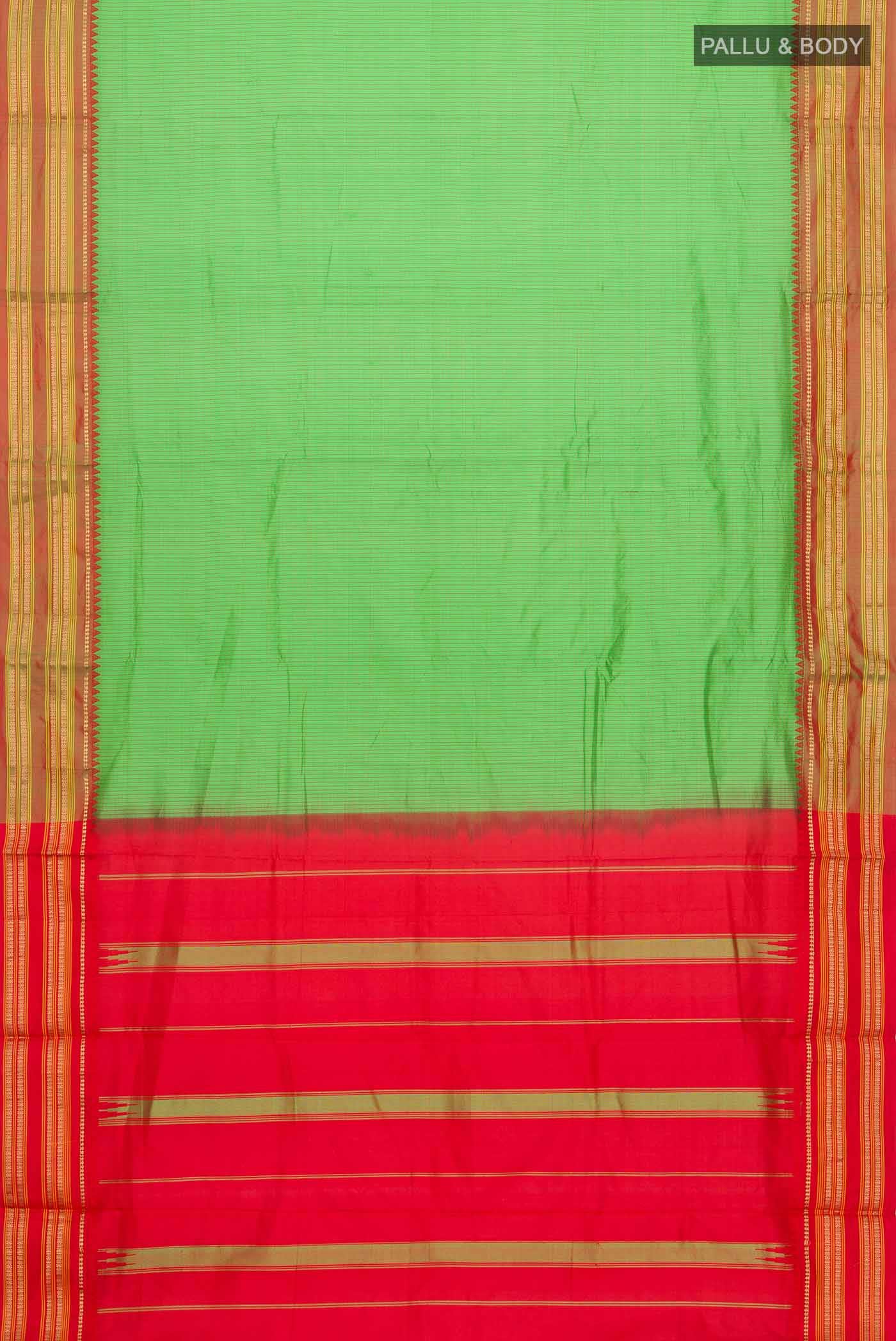 Green Narayanpet Silk Saree - Image 3