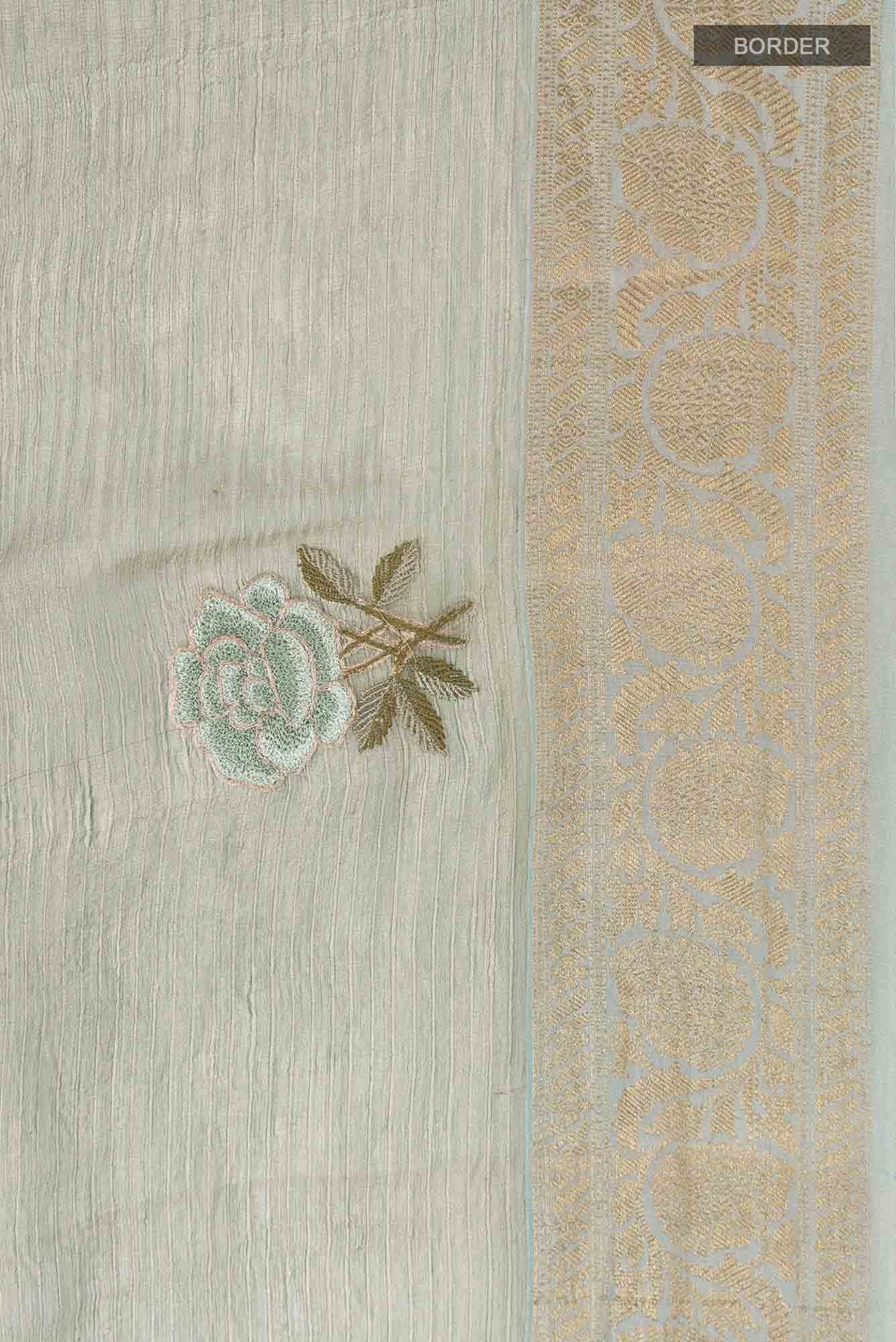 Grey Organza Silk Saree - Image 4