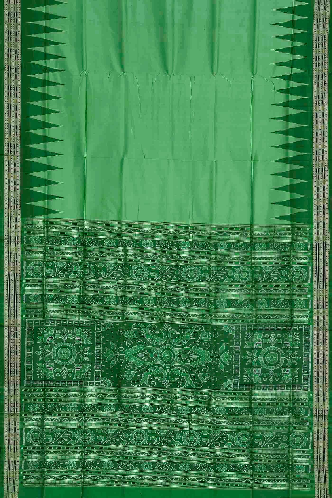 Green Orissa Silk Saree - Image 4