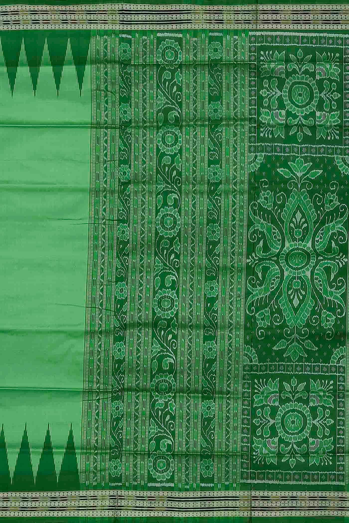 Green Orissa Silk Saree - Image 5