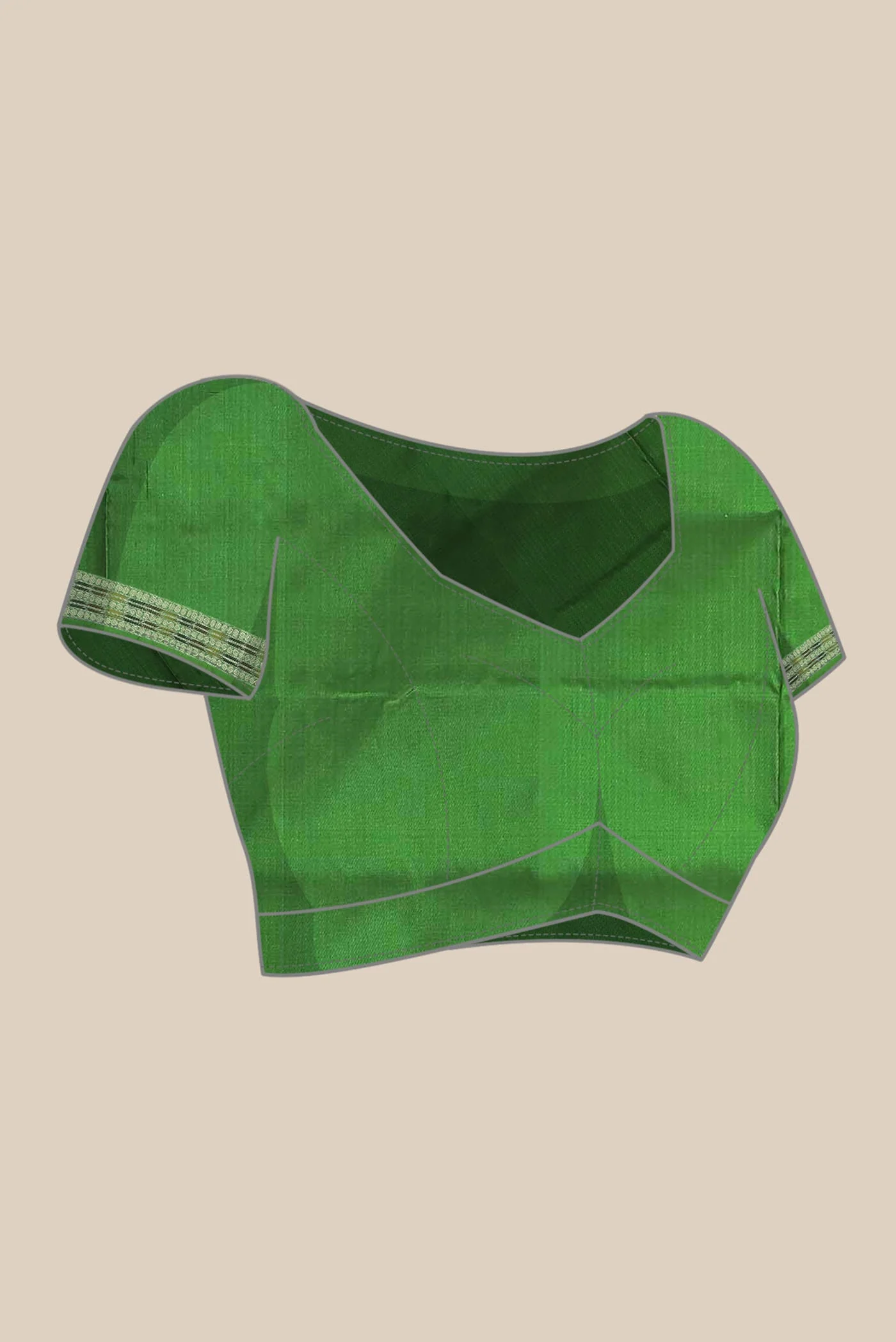 Green Orissa Silk Saree - Image 7