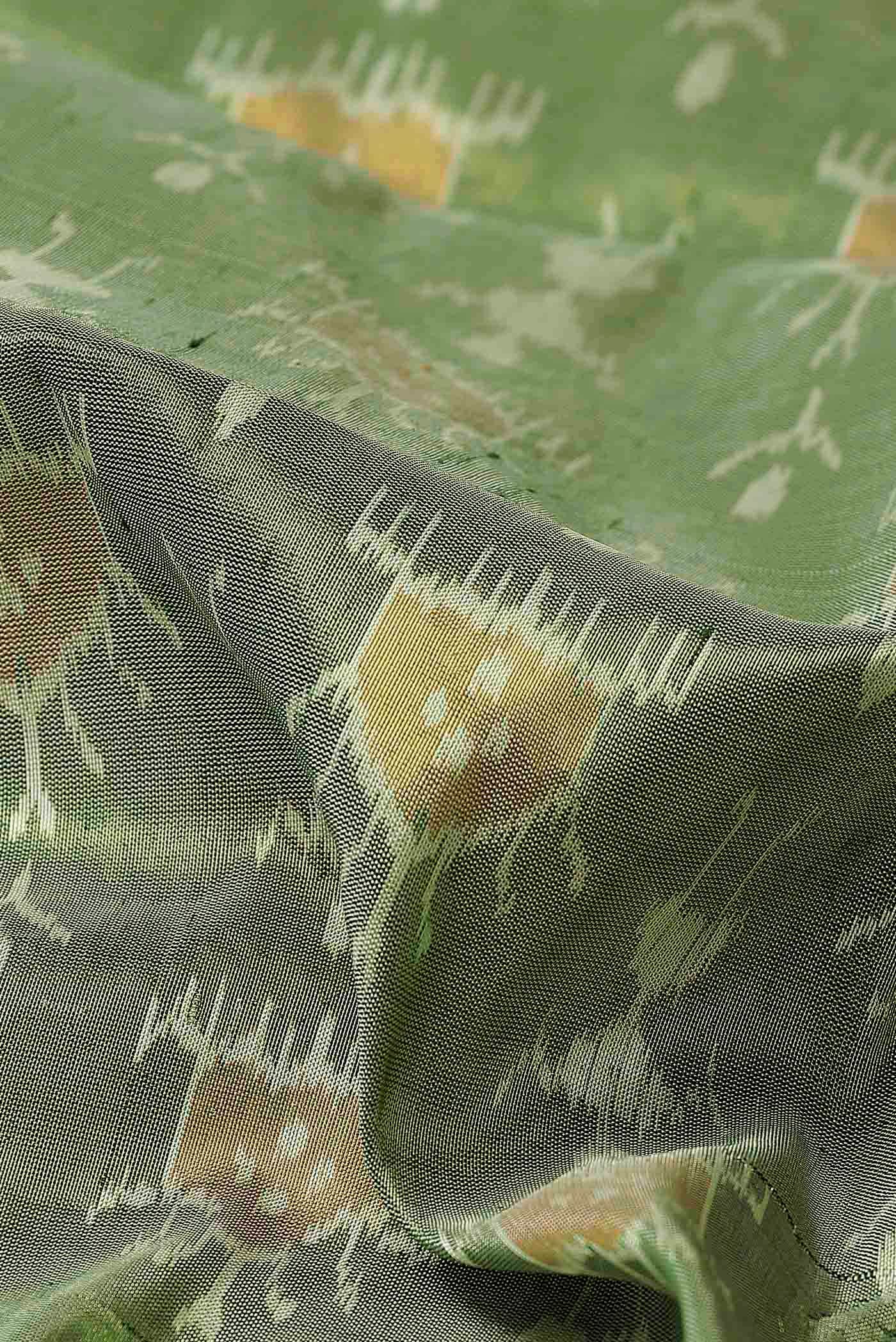 Green Orissa Silk Saree - Image 3