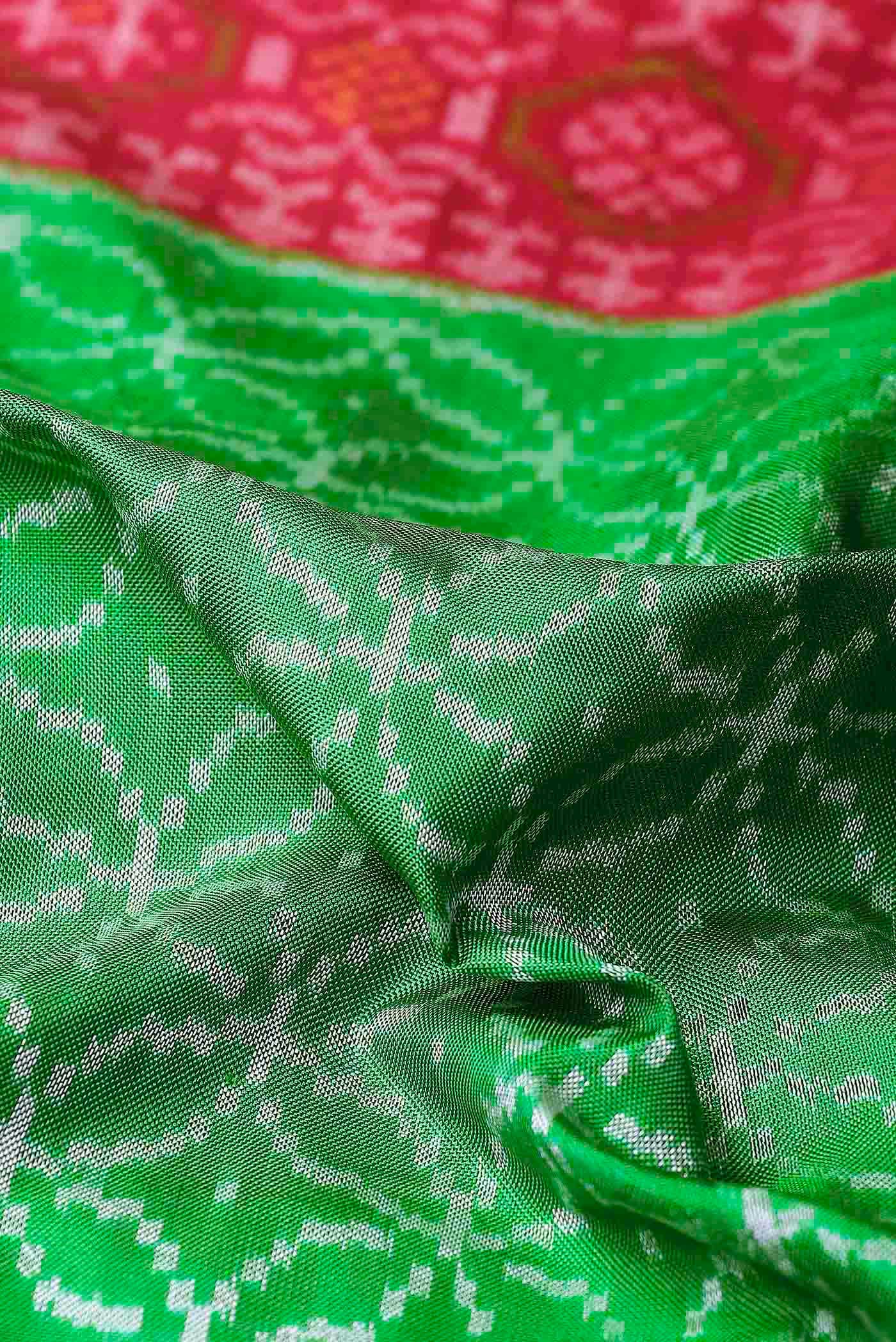 Green Orissa Silk Saree - Image 3
