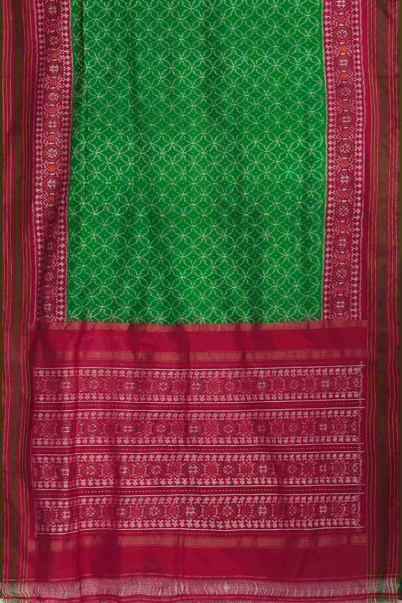 Green Orissa Silk Saree - Image 4