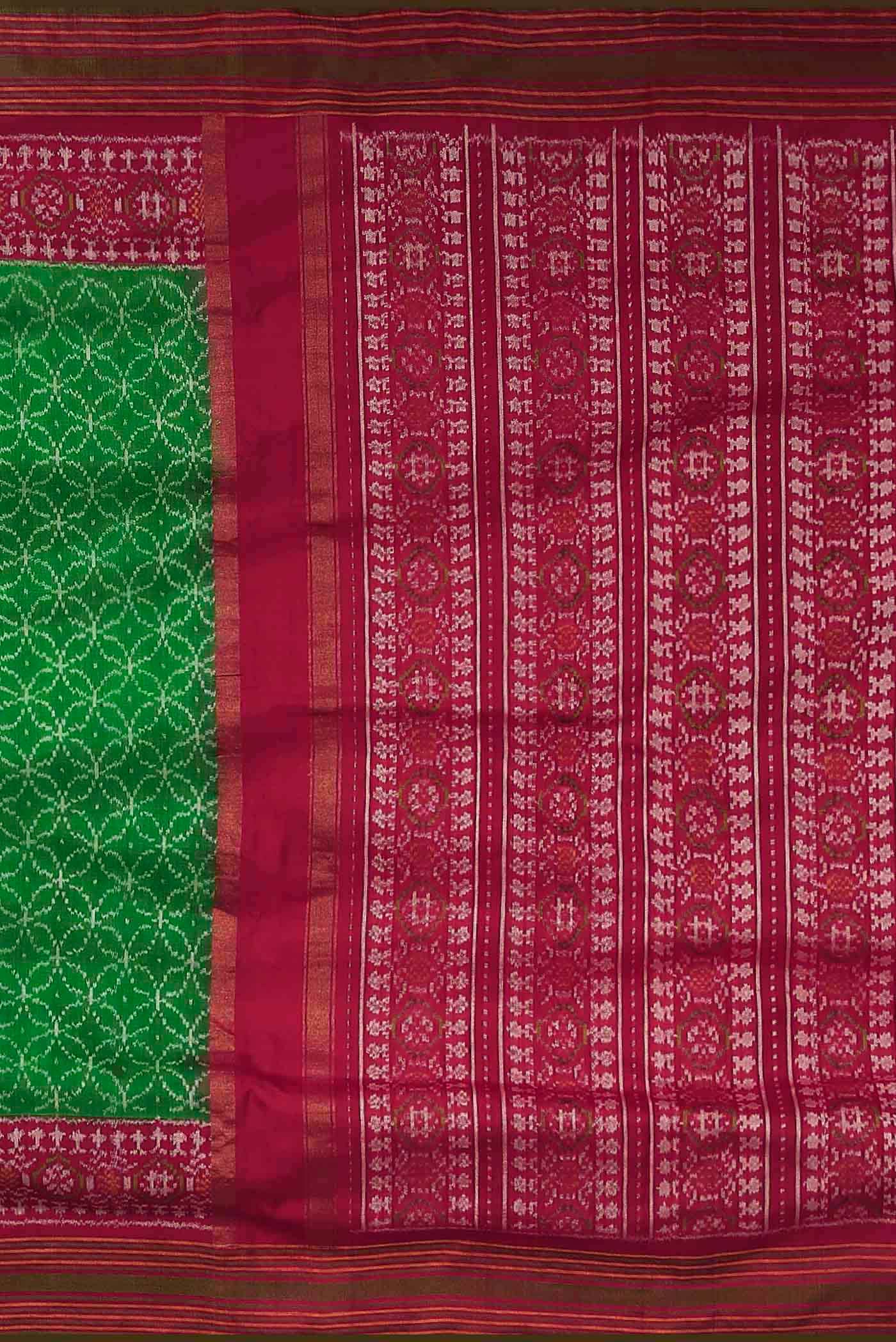 Green Orissa Silk Saree - Image 5