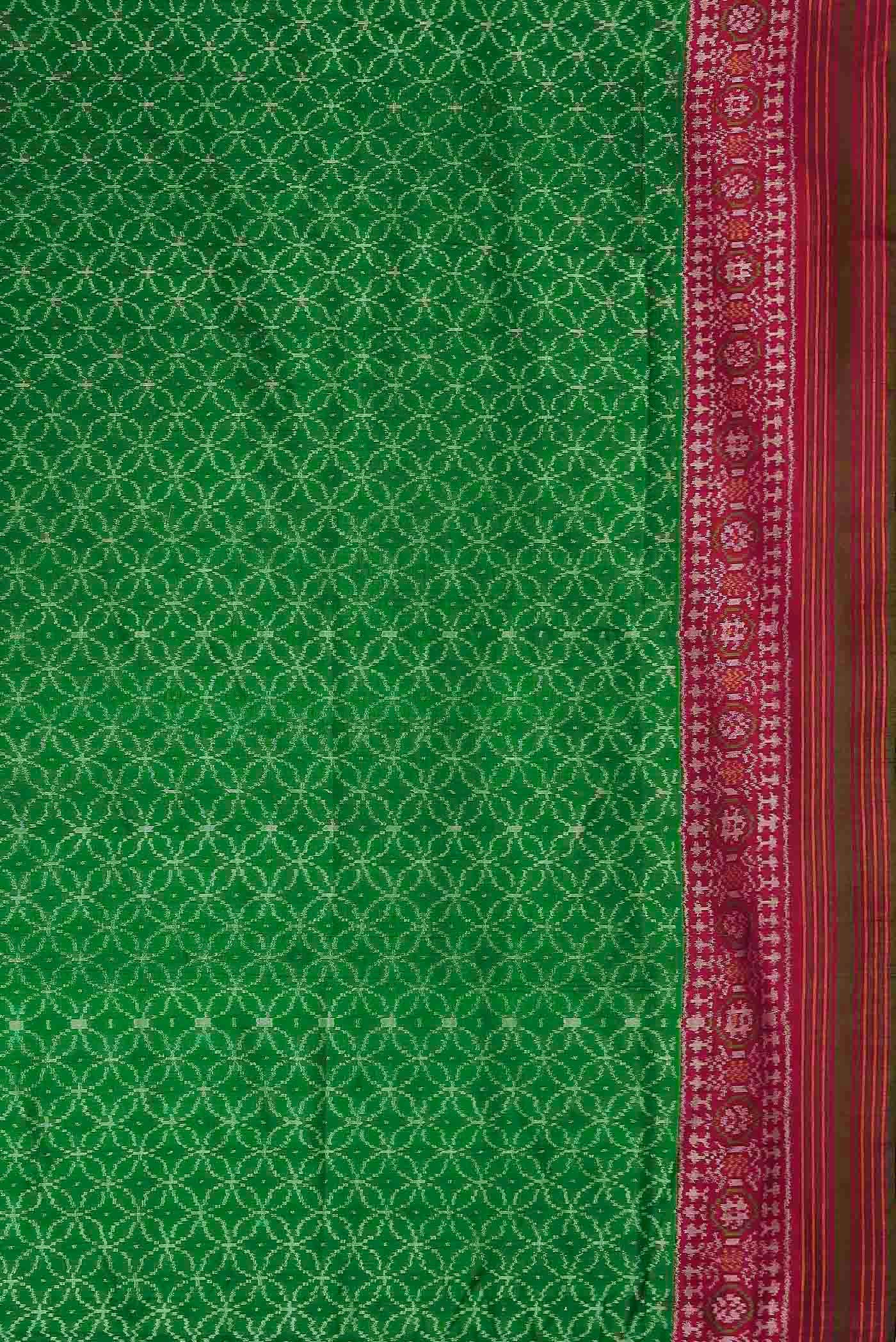 Green Orissa Silk Saree - Image 7