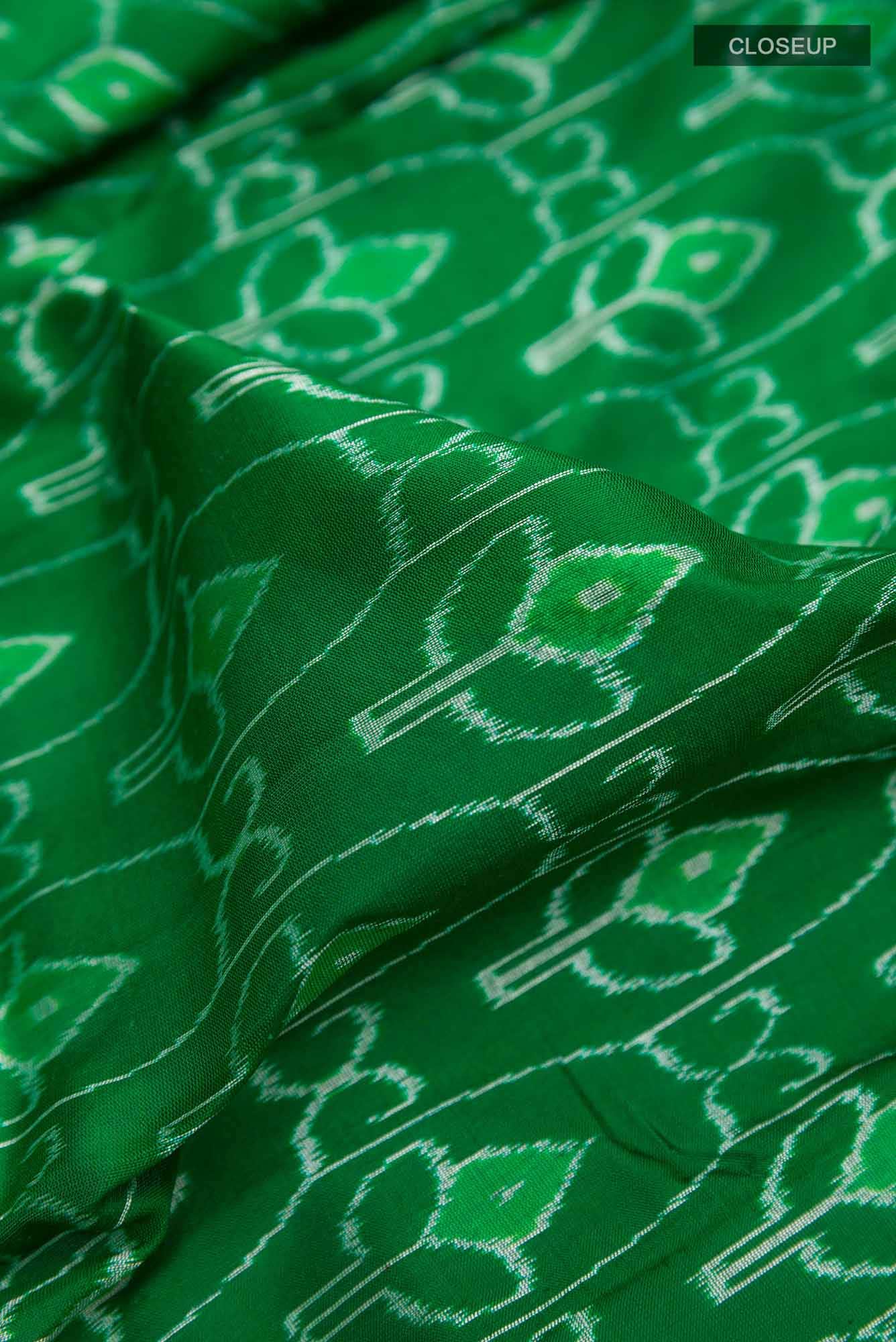 Green Orissa Silk Saree - Image 3