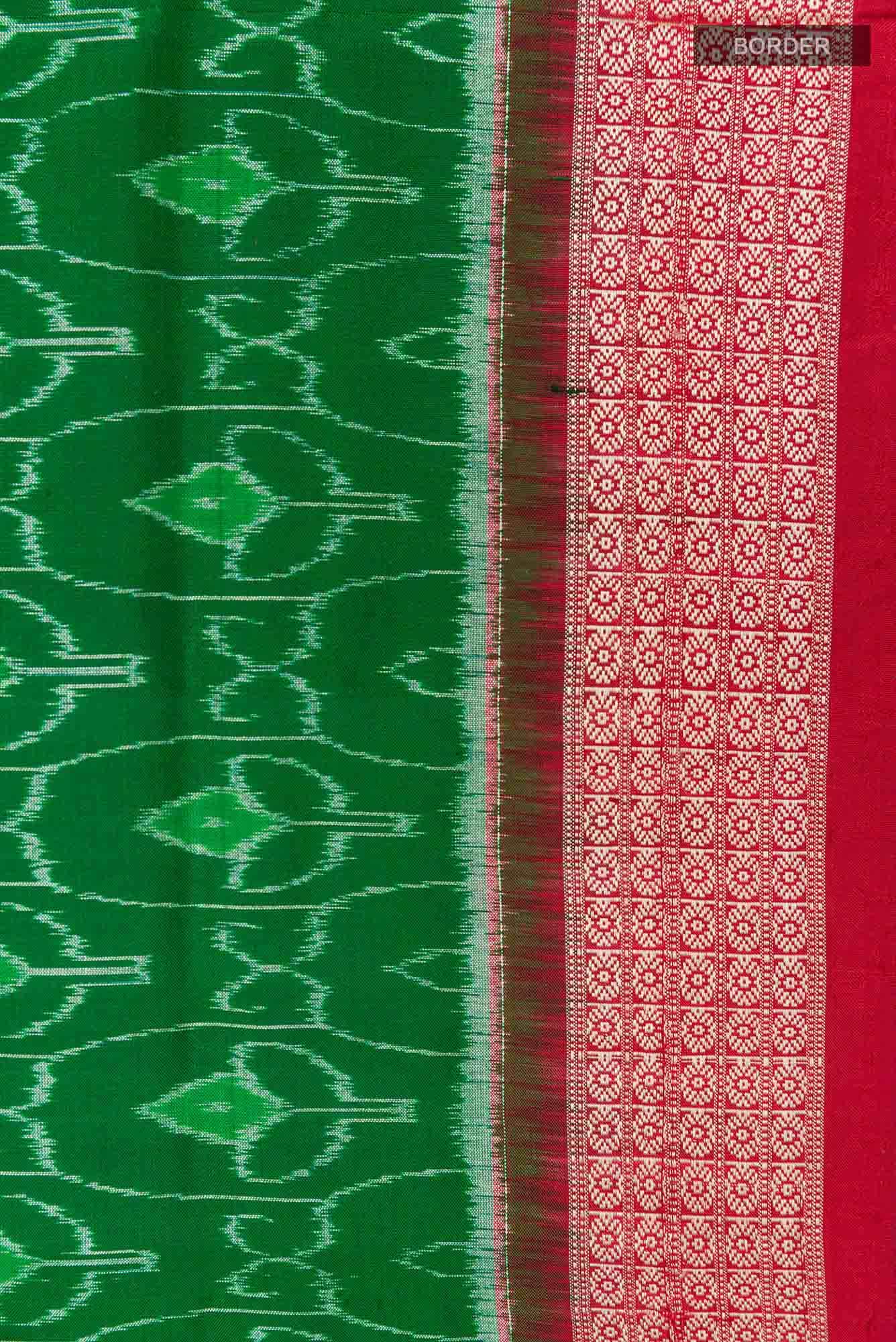 Green Orissa Silk Saree - Image 5
