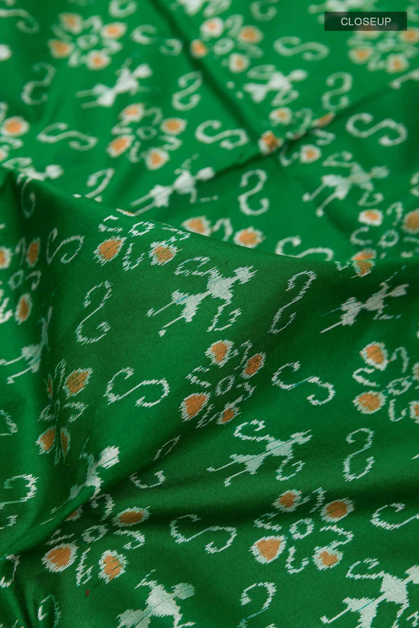 Green Orissa Silk Saree - Image 3