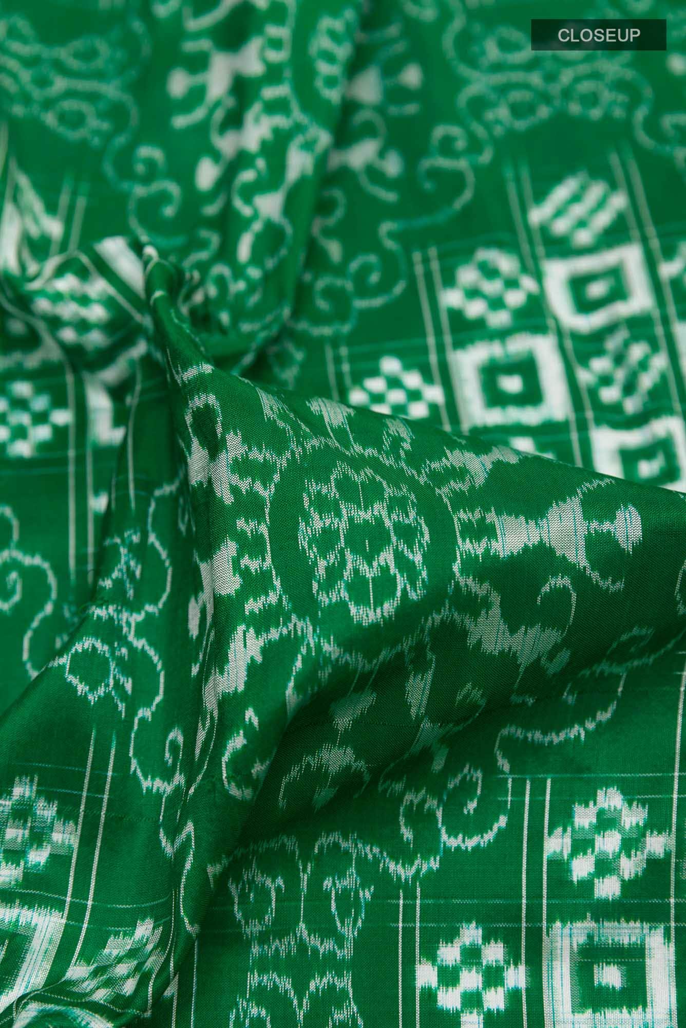 Green Orissa Silk Saree - Image 3