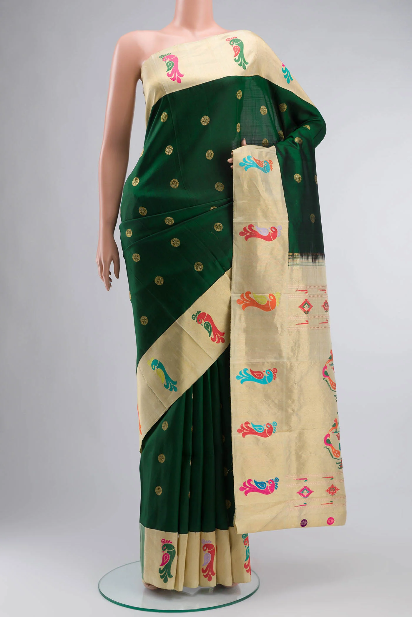 Green Paithani Silk Saree