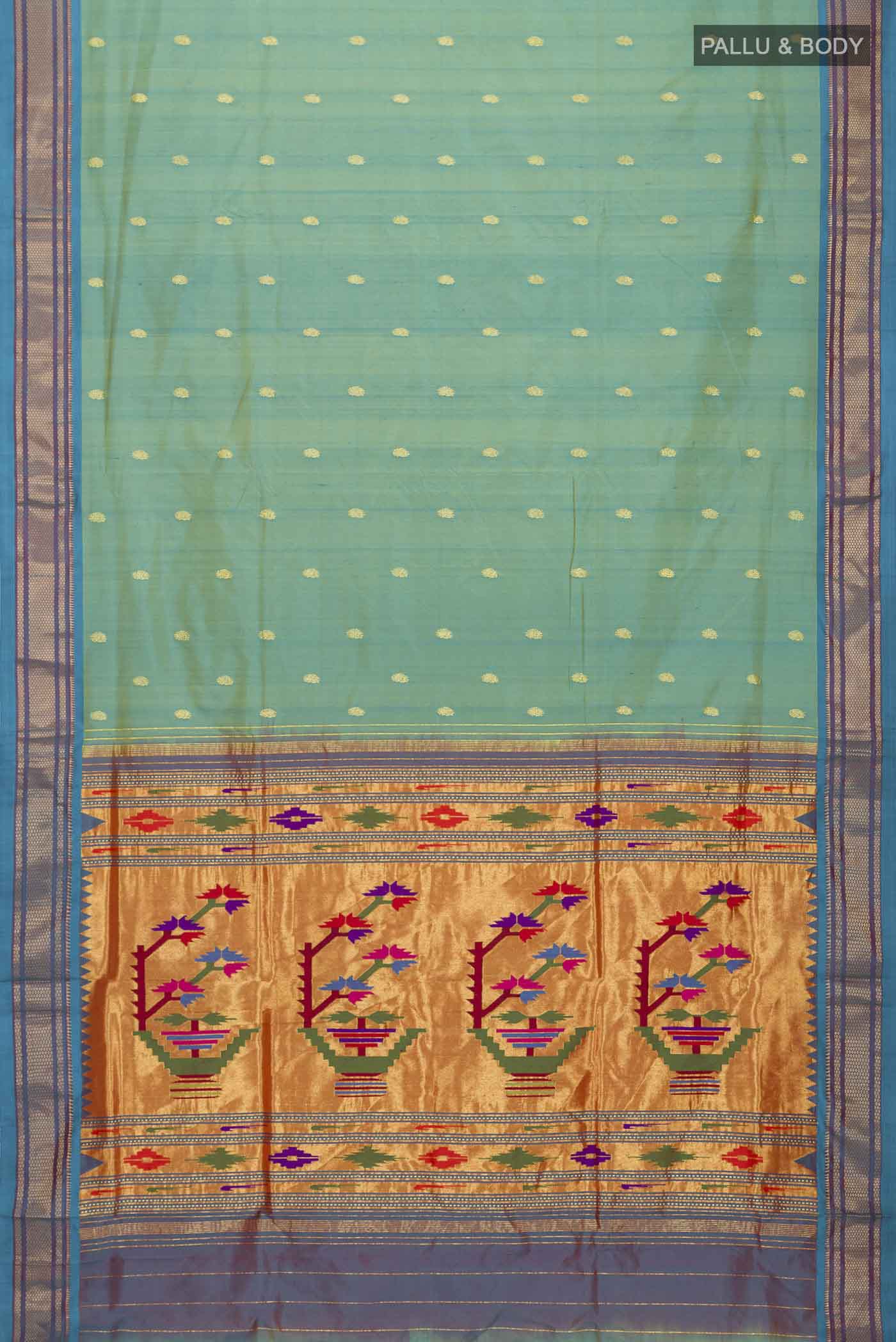 Green Paithani Silk Saree - Image 6