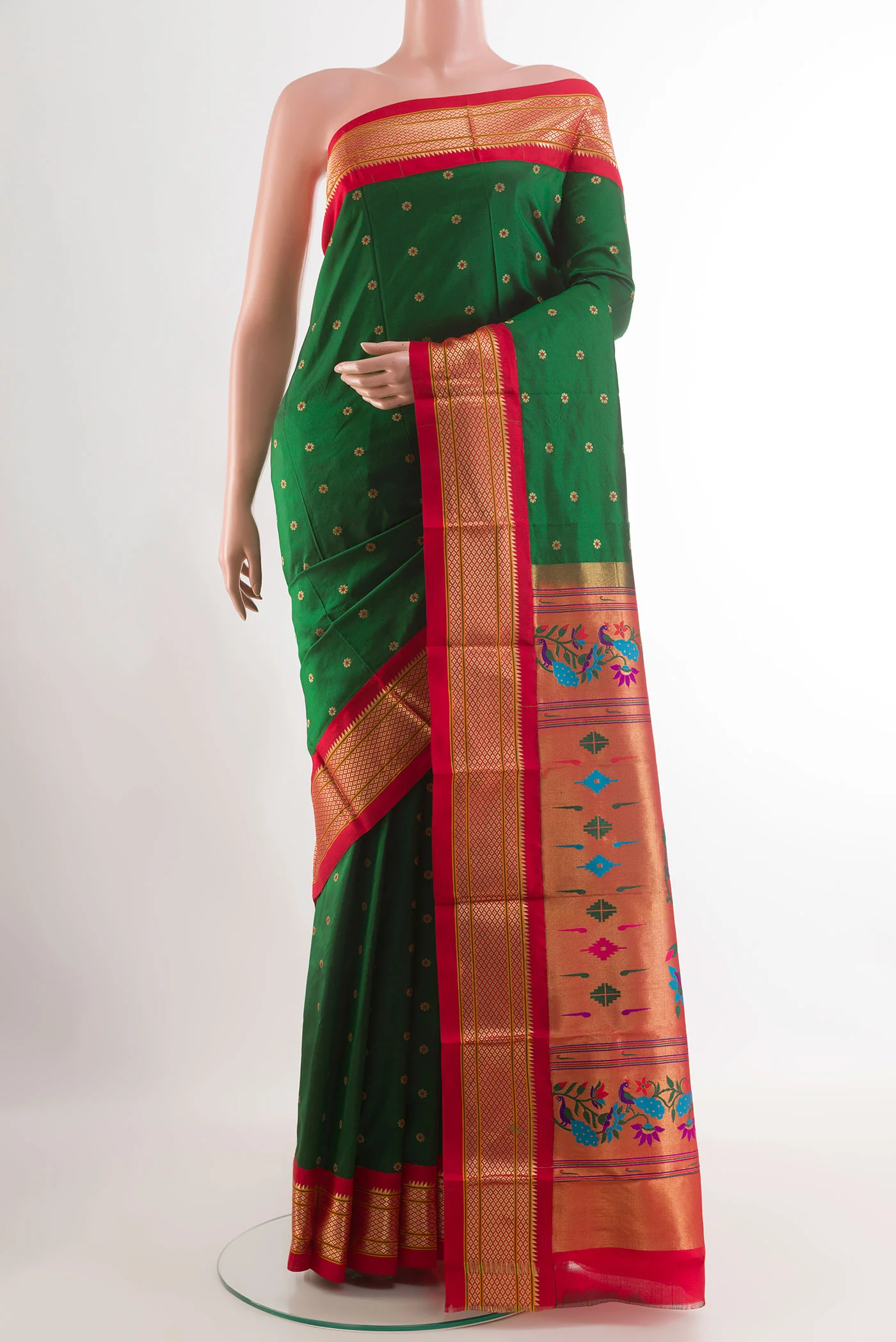 Green Paithani Silk Saree
