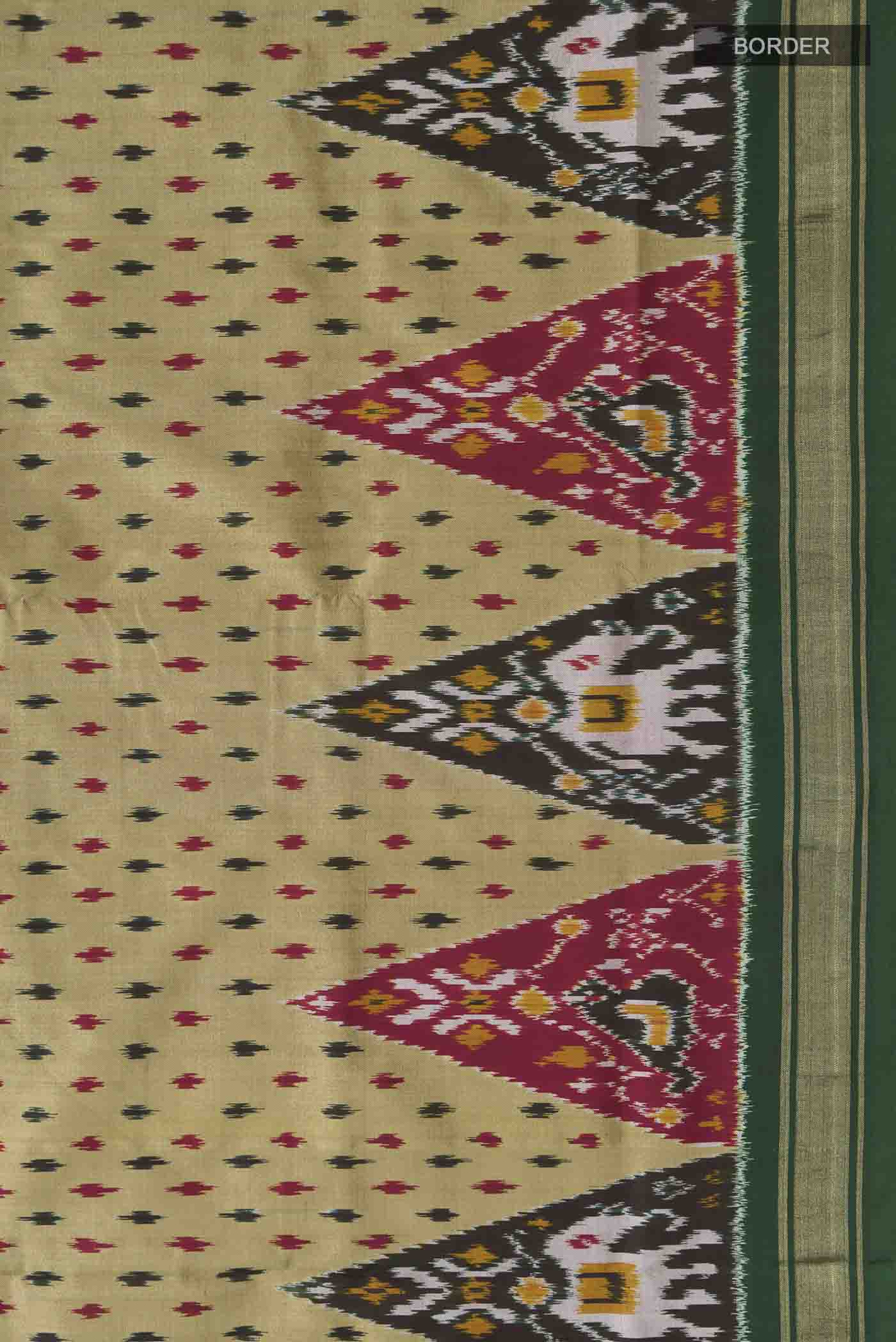 Green Pochampally Silk Saree - Image 3