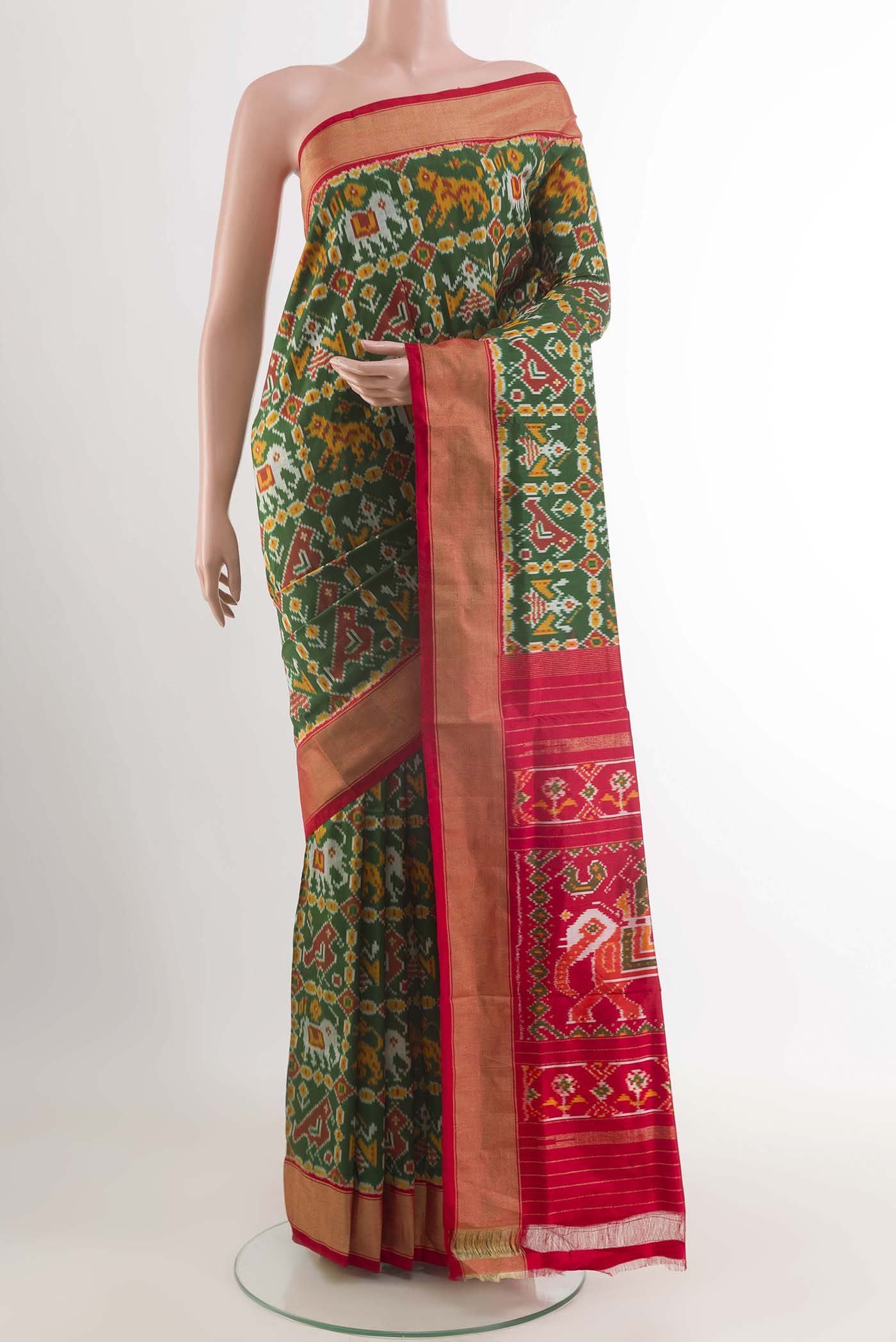 Green Pochampally Silk Saree