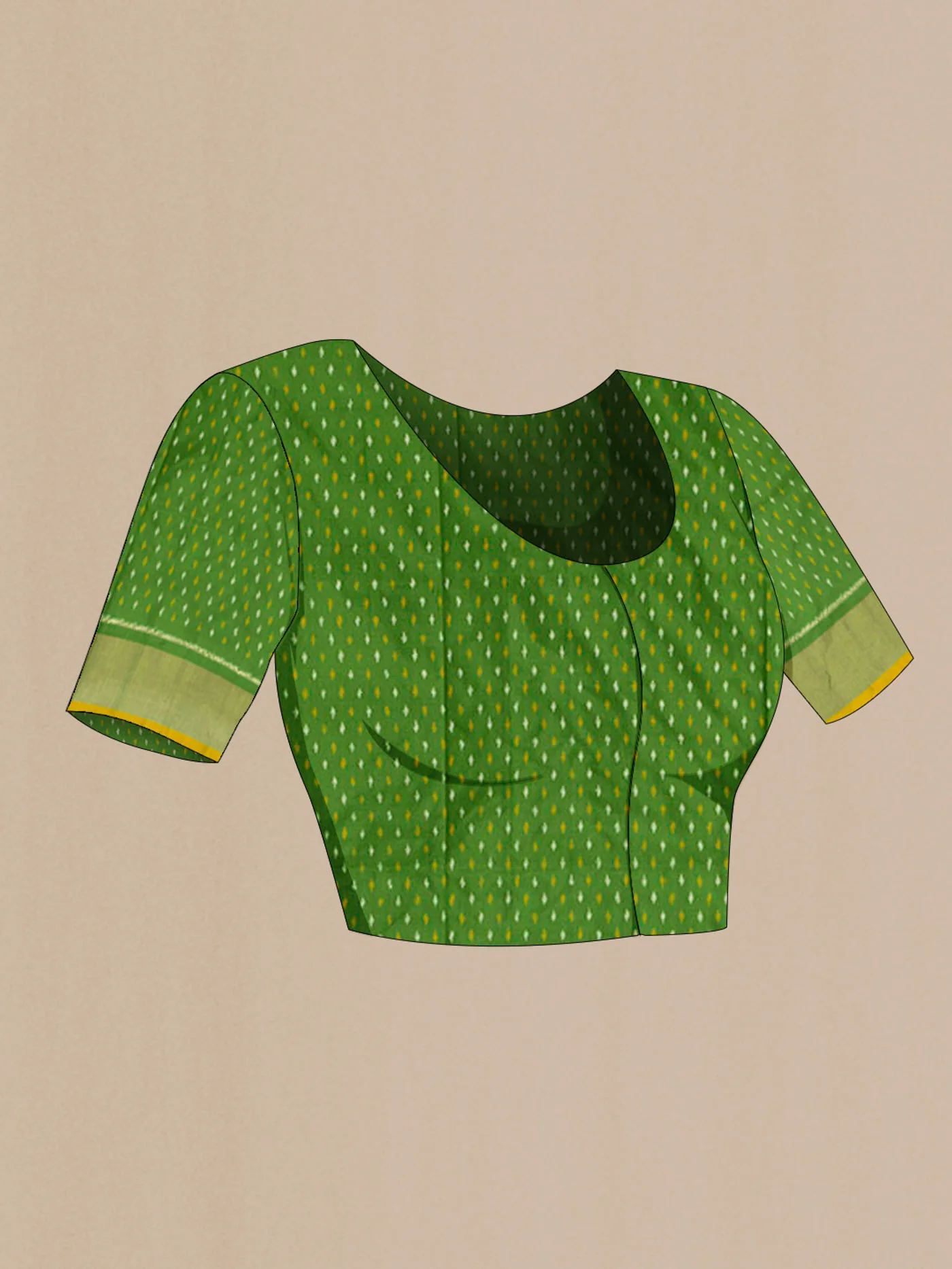 Green Pochampally Silk Saree - Image 4