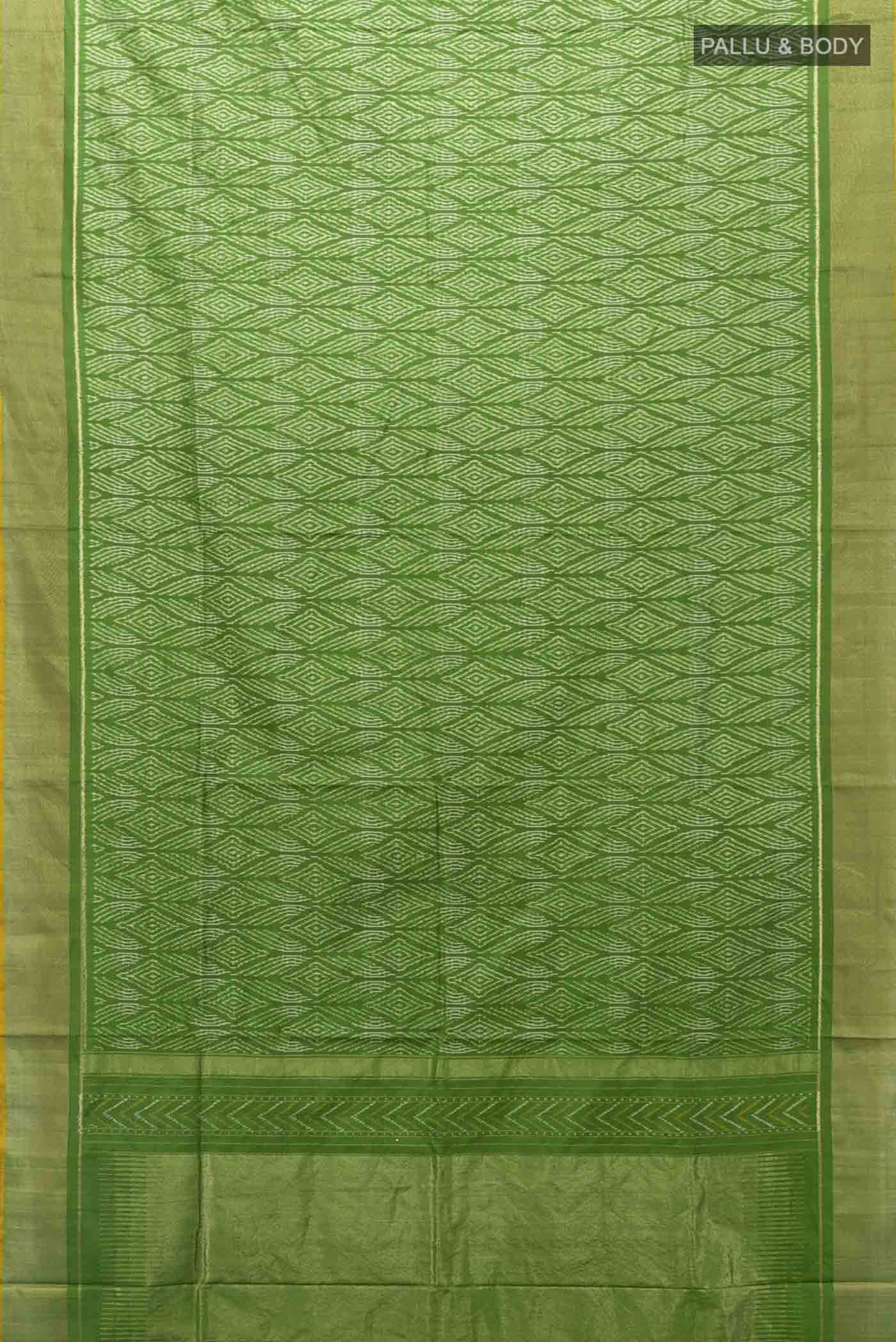 Green Pochampally Silk Saree - Image 5