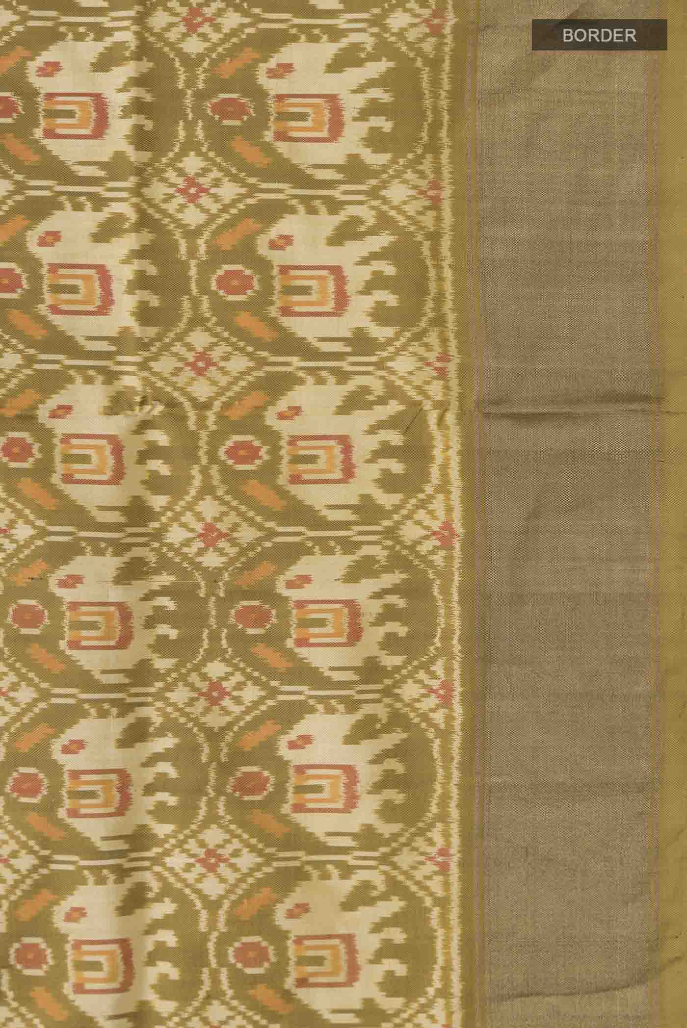 Green Pochampally Silk Saree - Image 3