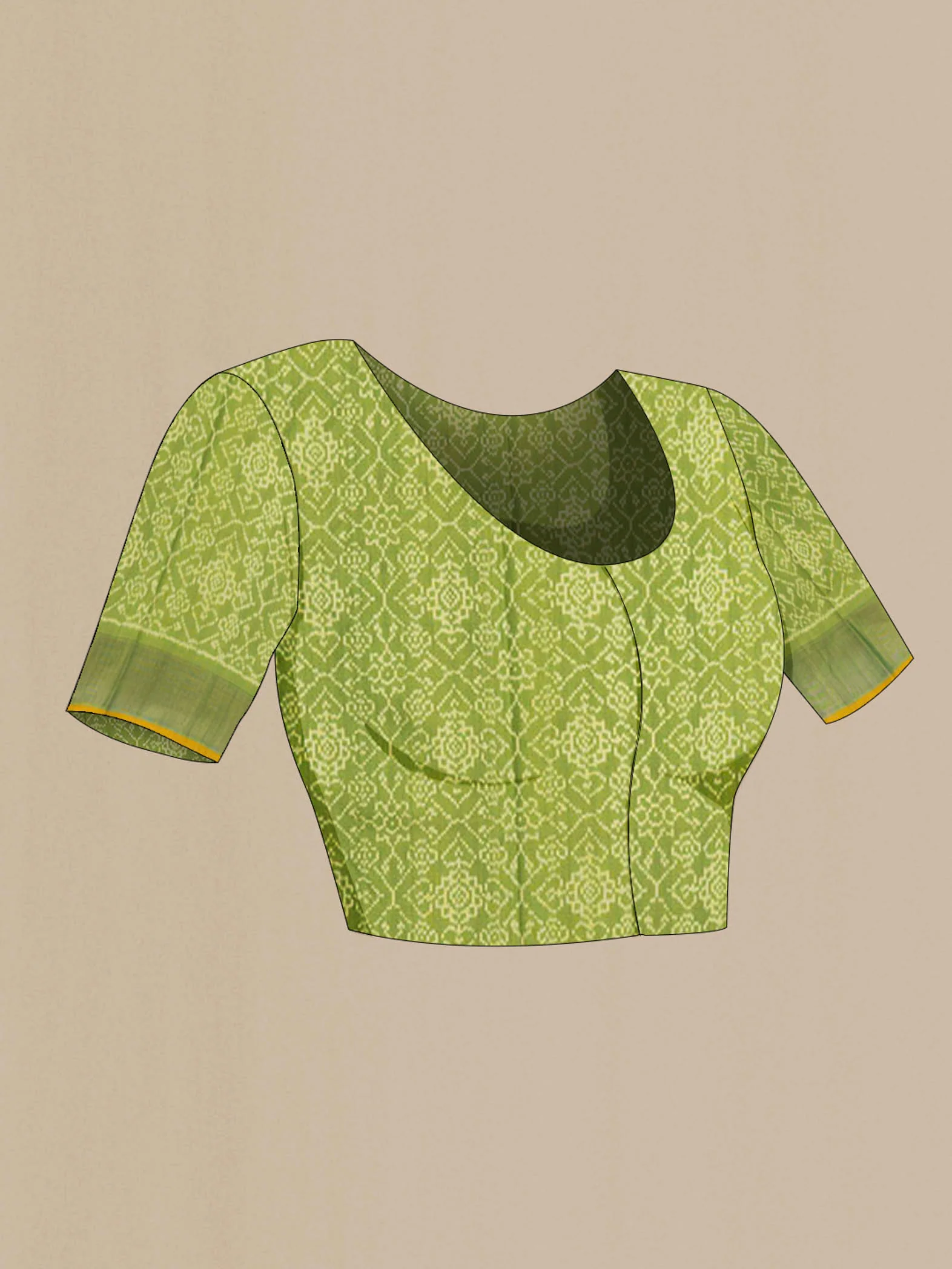 Green Pochampally Silk Saree - Image 4