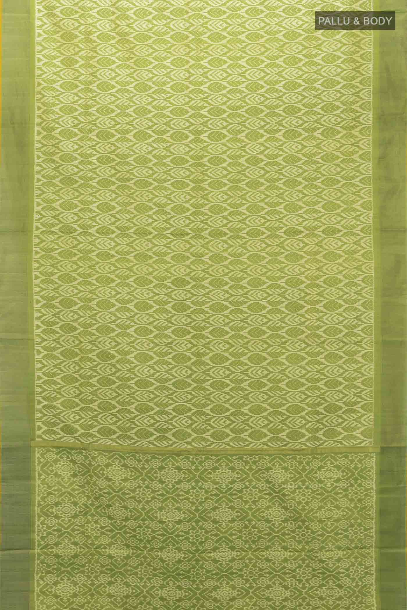 Green Pochampally Silk Saree - Image 5