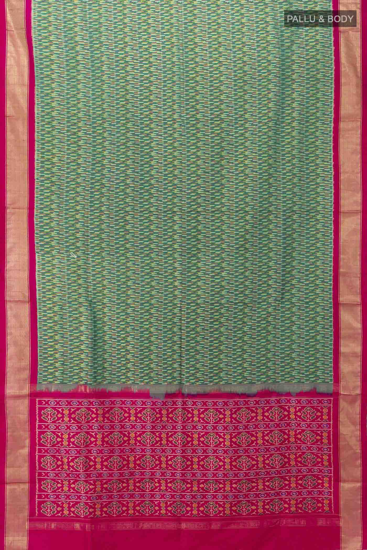 Green Pochampally Silk Saree - Image 5