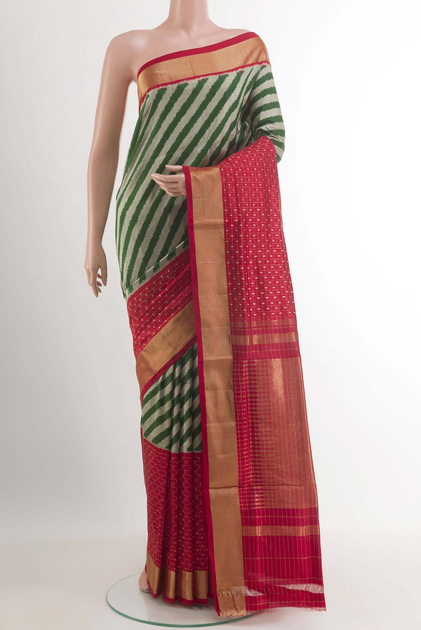 Green Pochampally Silk Saree