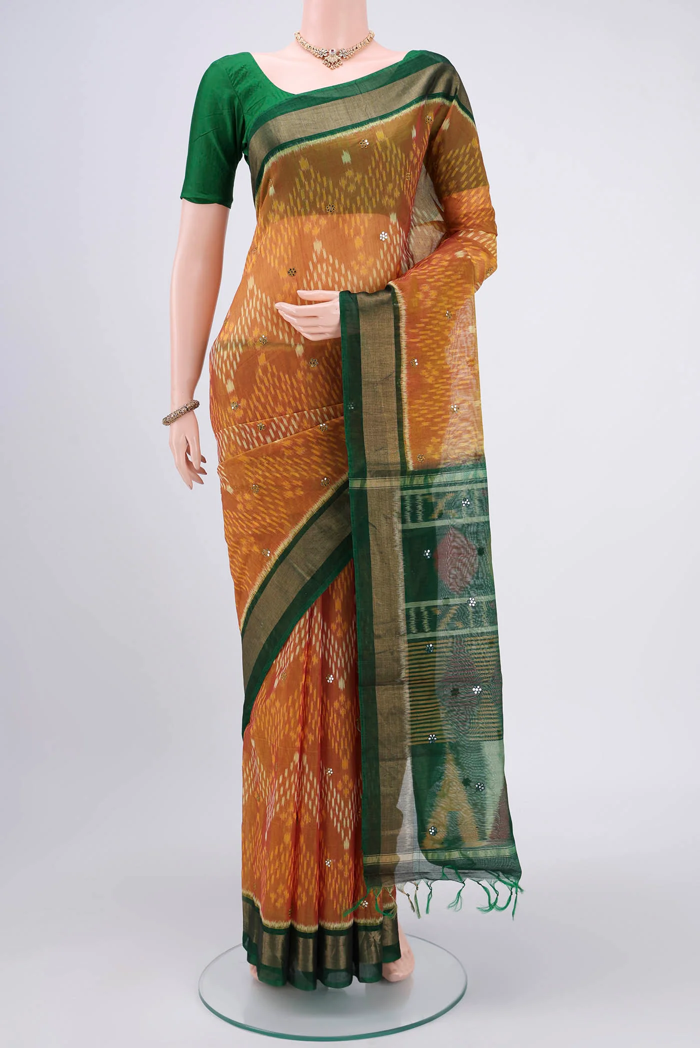 Mustard Silk Cotton Saree