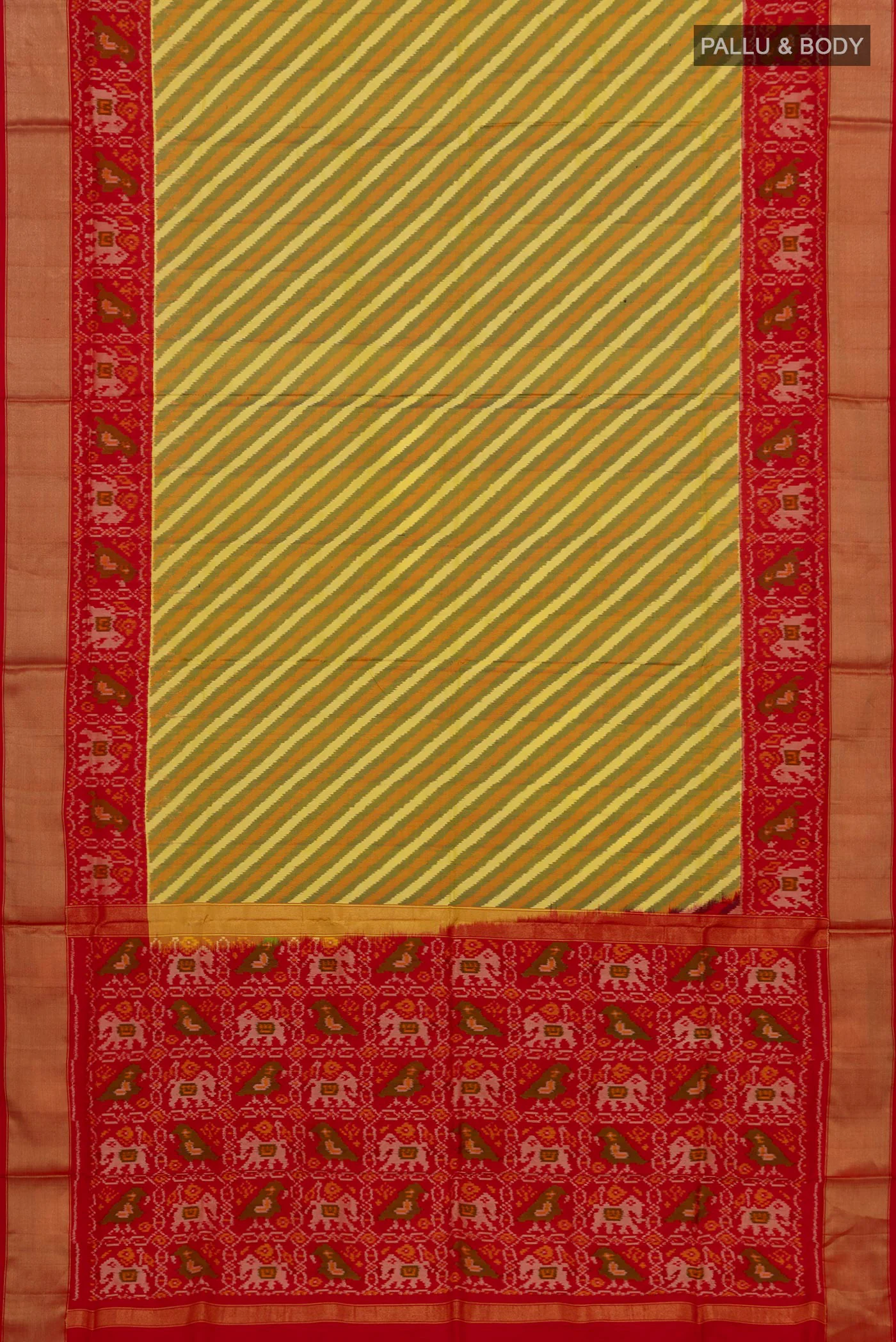 Green Pochampally Silk Saree - Image 5