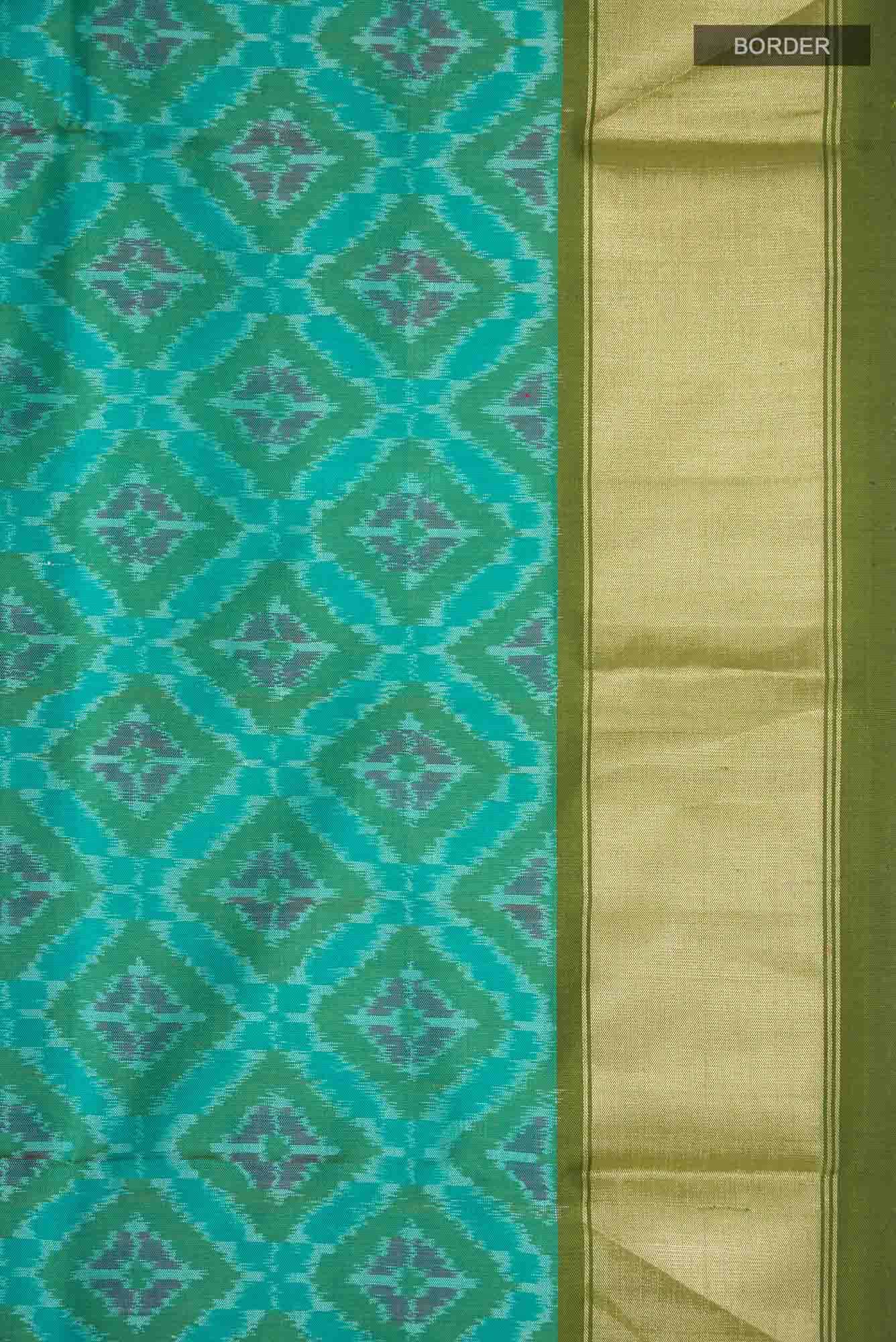 Green Pochampally Silk Saree - Image 5