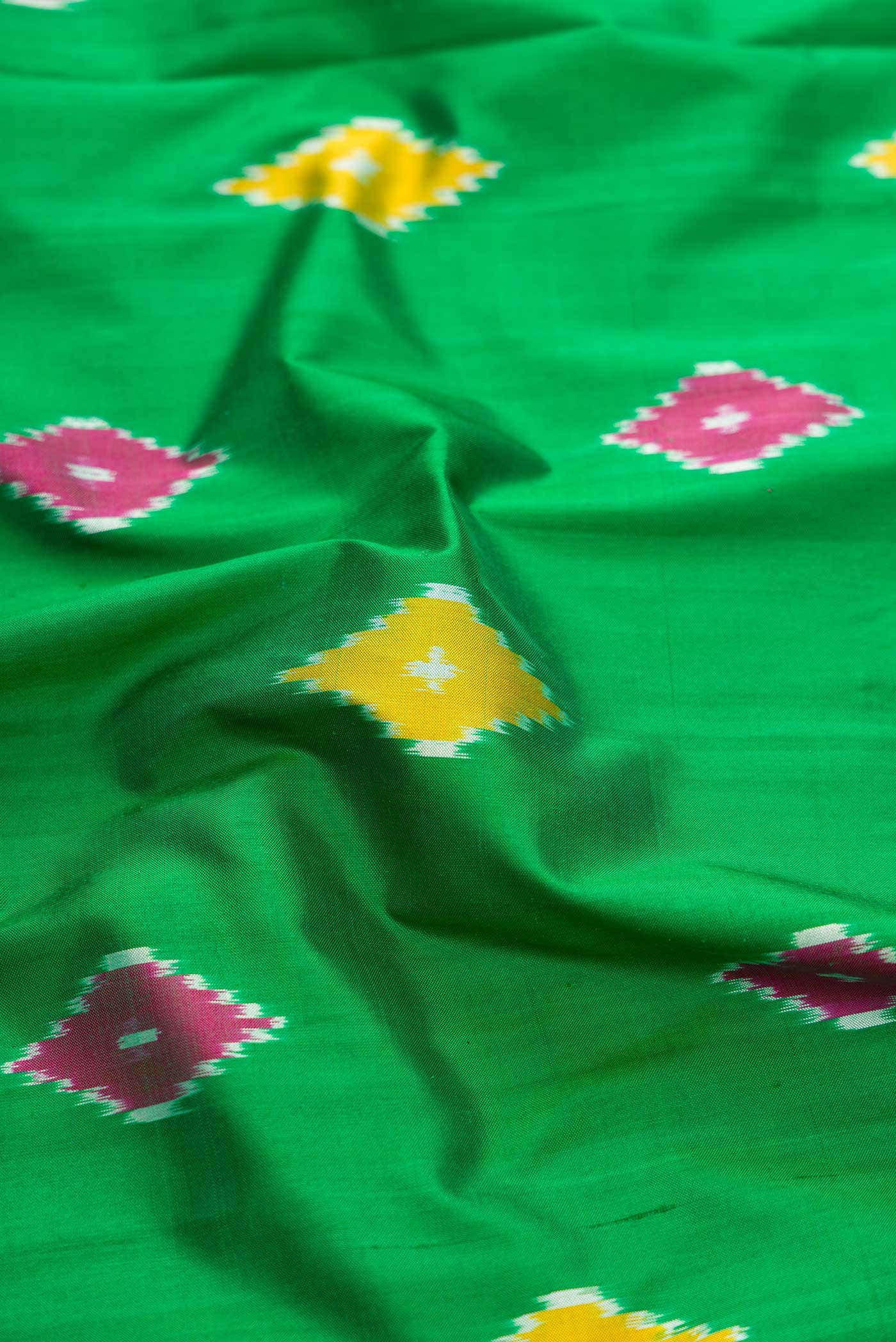 Green Pochampally Silk Saree - Image 2
