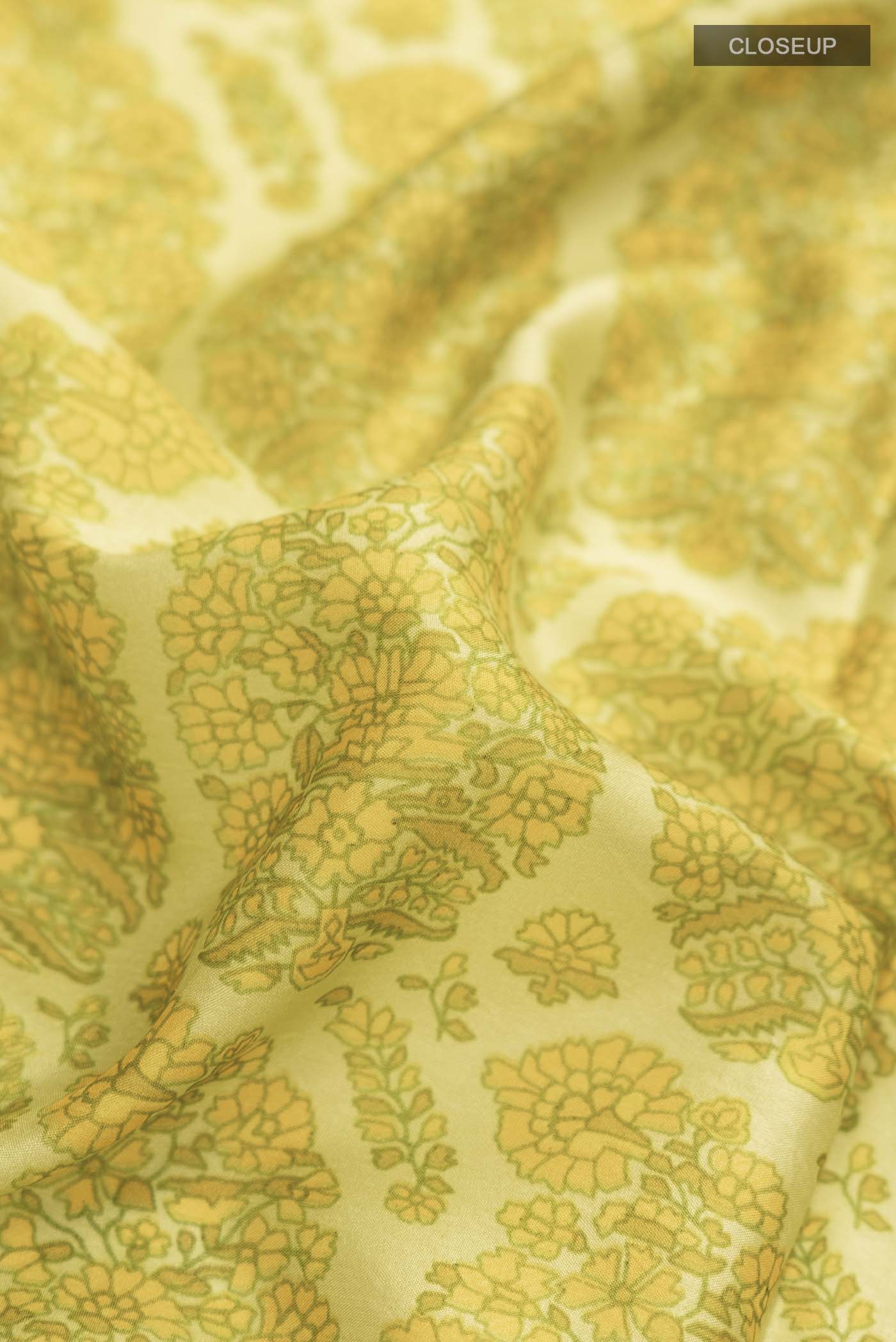 Green Printed Silk Saree - Image 2