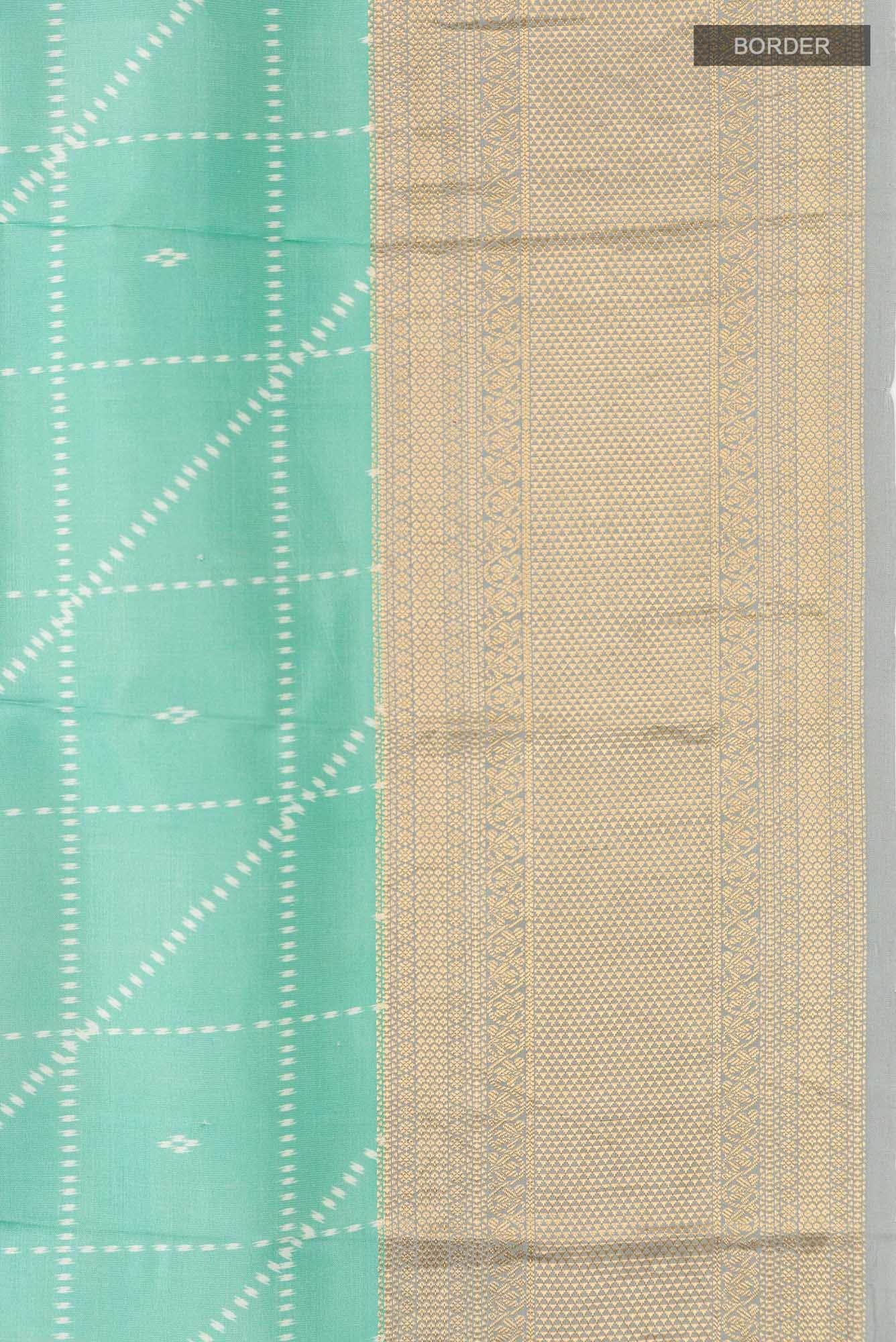 Light Blue Printed Silk Saree - Image 5