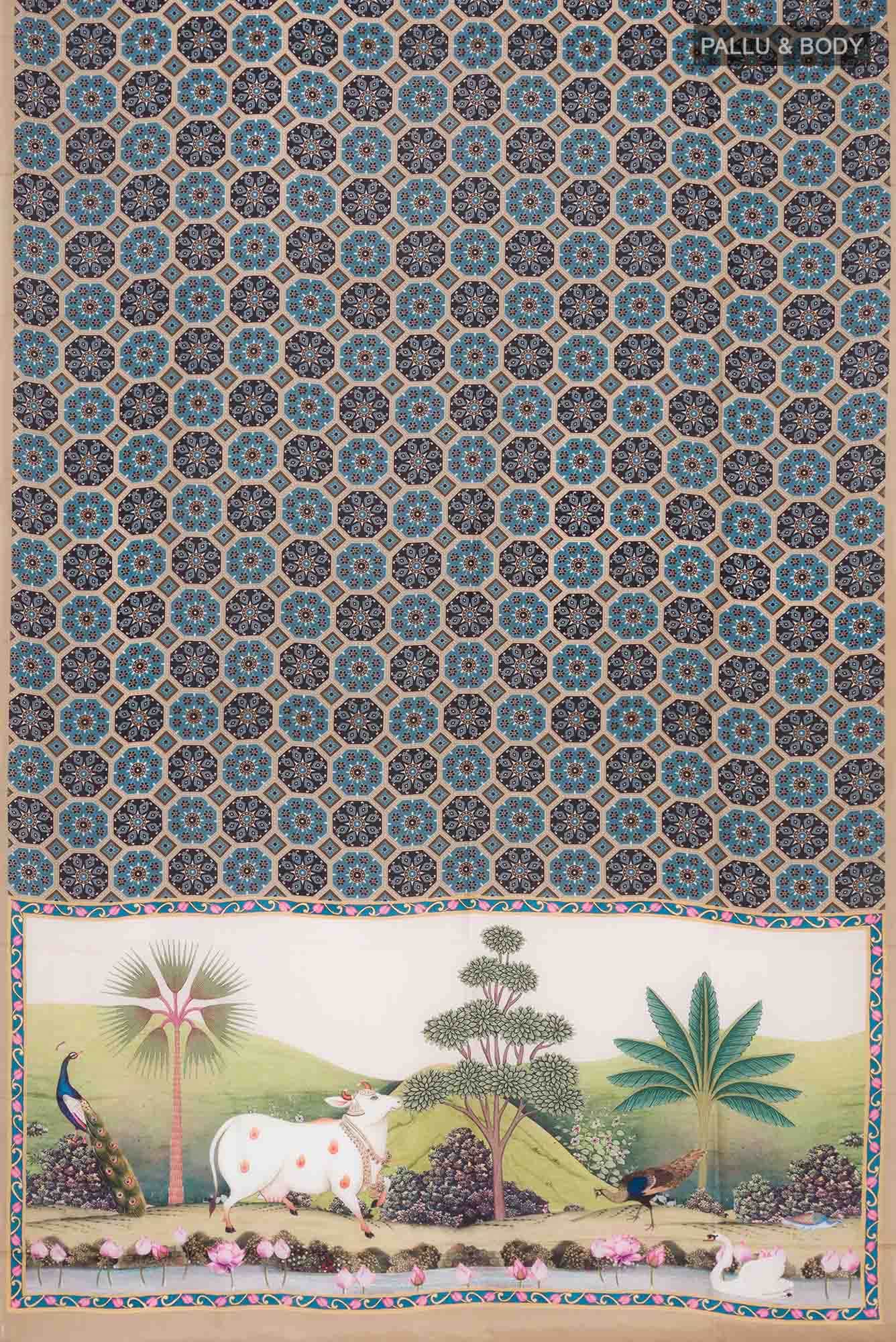 Multi Color Printed Silk Saree - Image 3