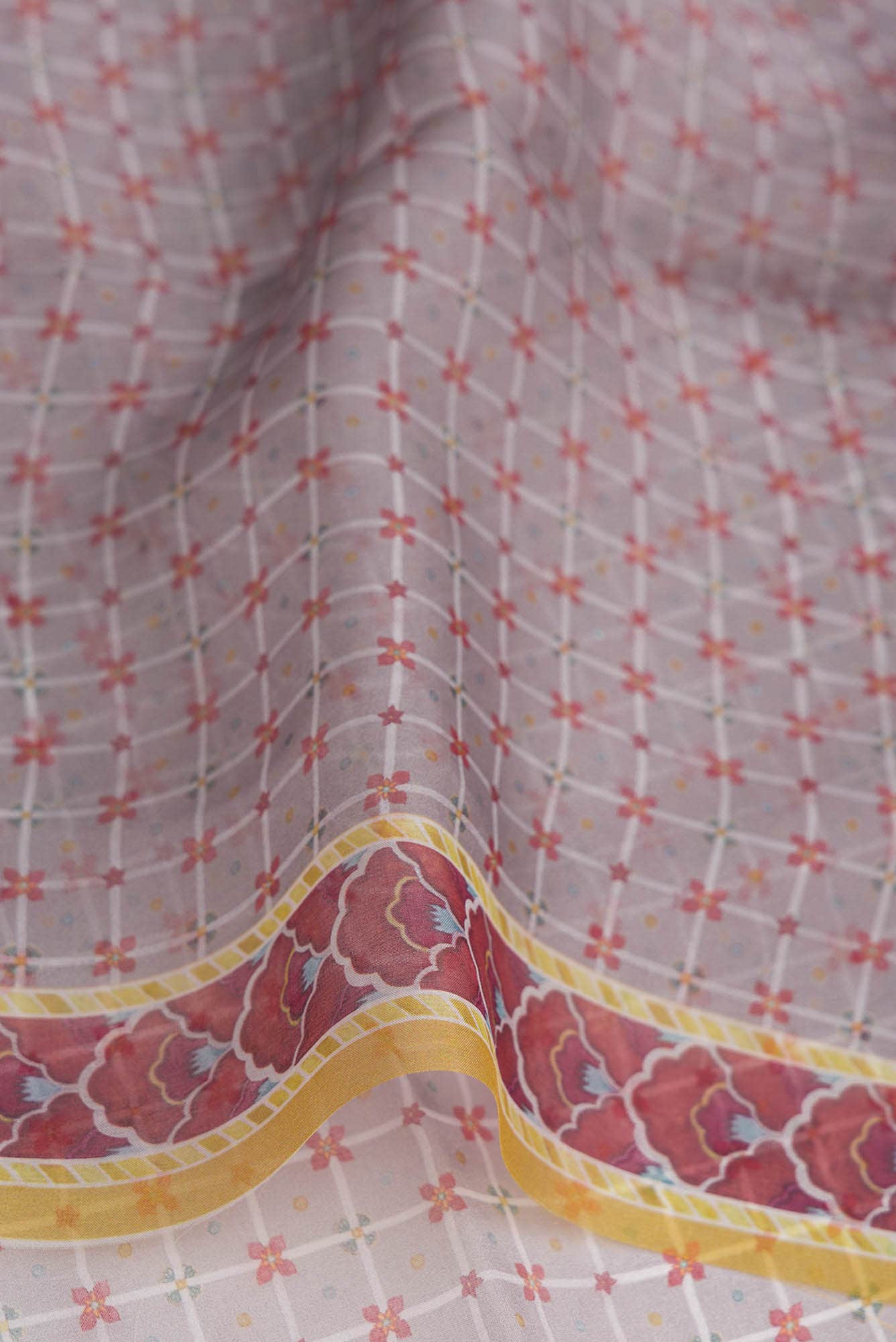Guldasta Steel grey floral design saree from Chintz Collection, Designed by Nalli - Image 6