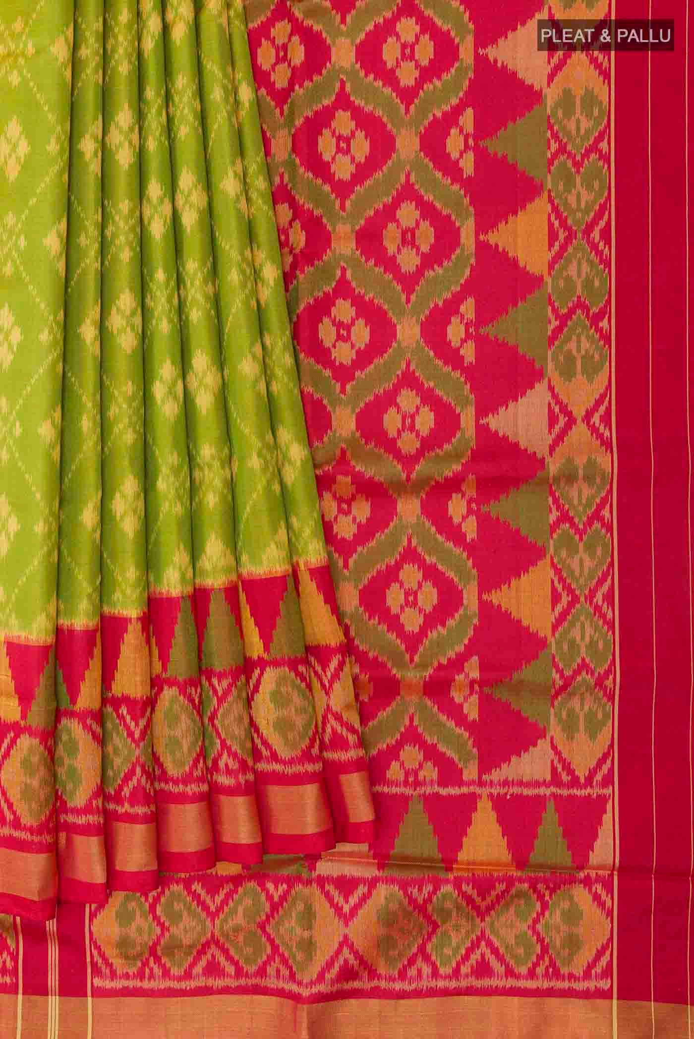 Green Rajkot Patola Silk Saree - Image 4
