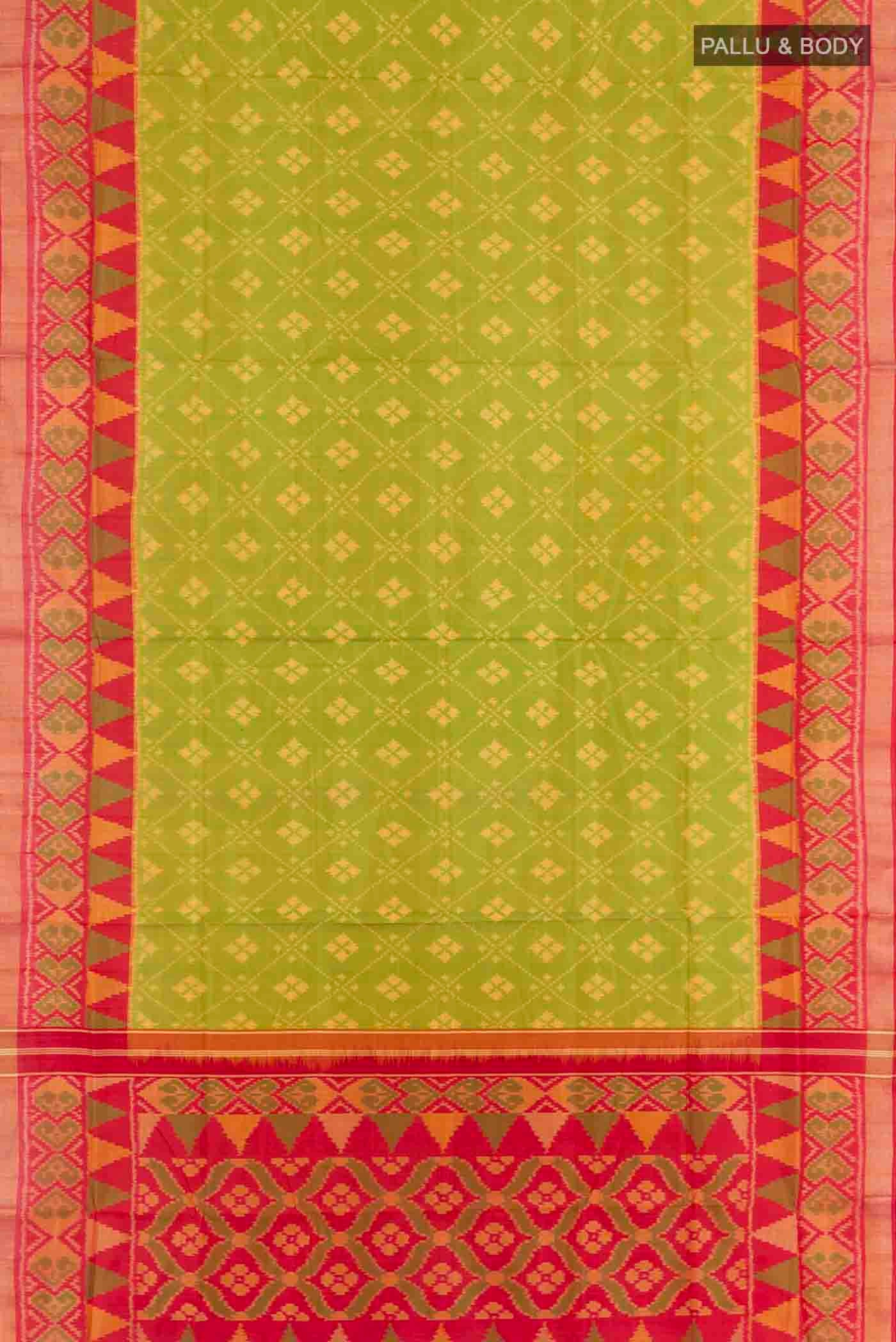 Green Rajkot Patola Silk Saree - Image 6