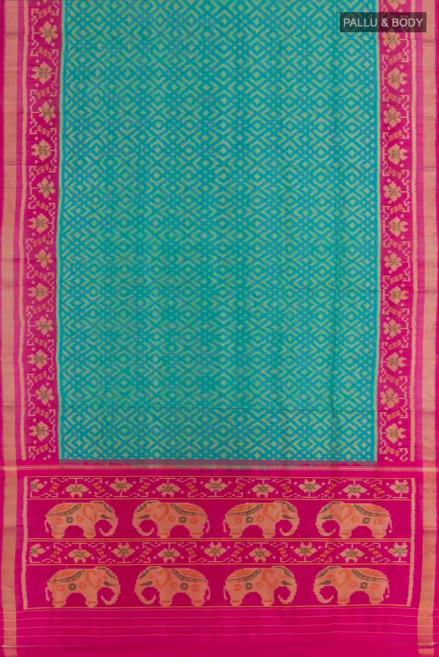 Blue Rajkot Patola Silk Saree - Image 3