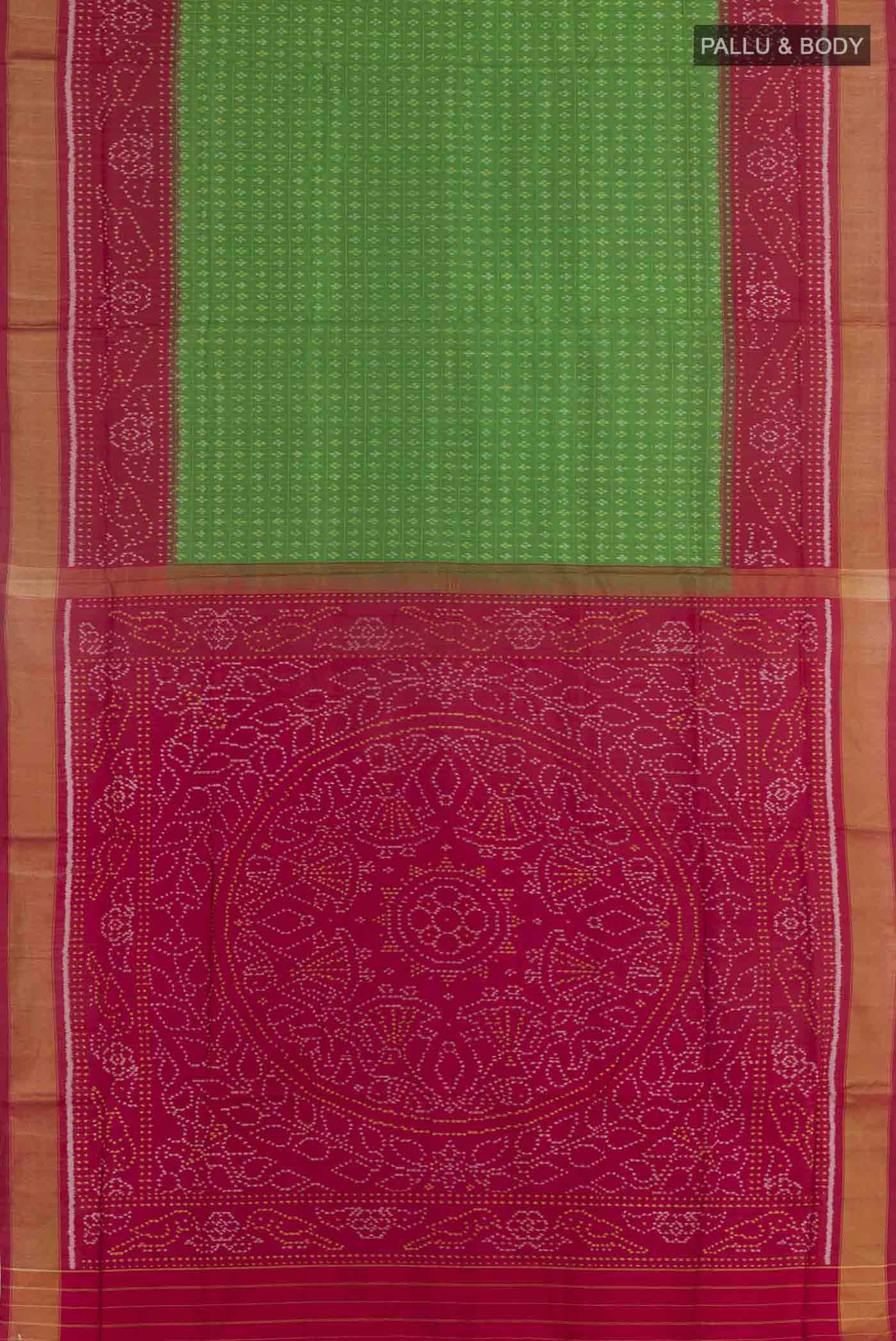 Green Rajkot Patola Silk Saree - Image 3