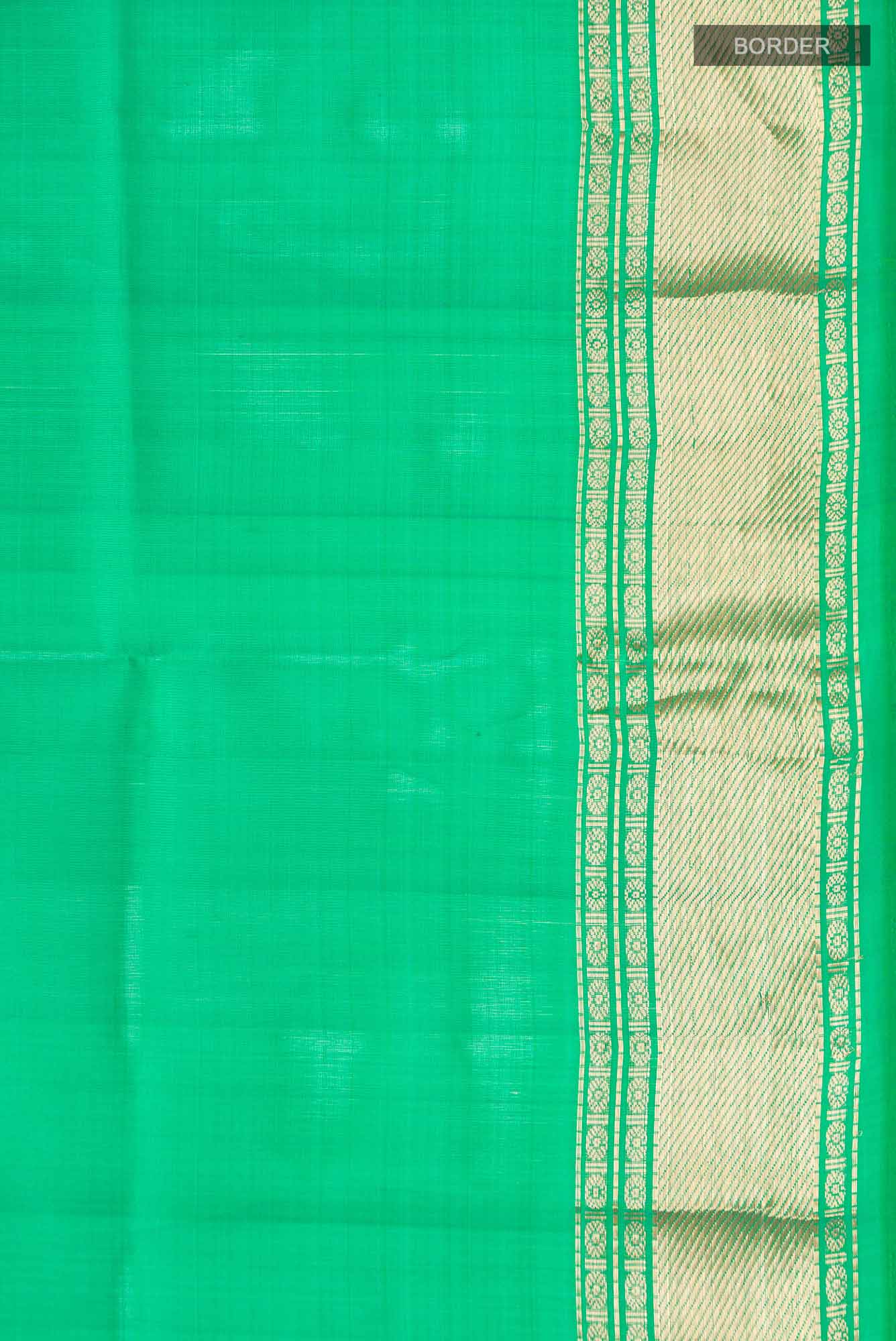 Green Raw Silk Saree - Image 3