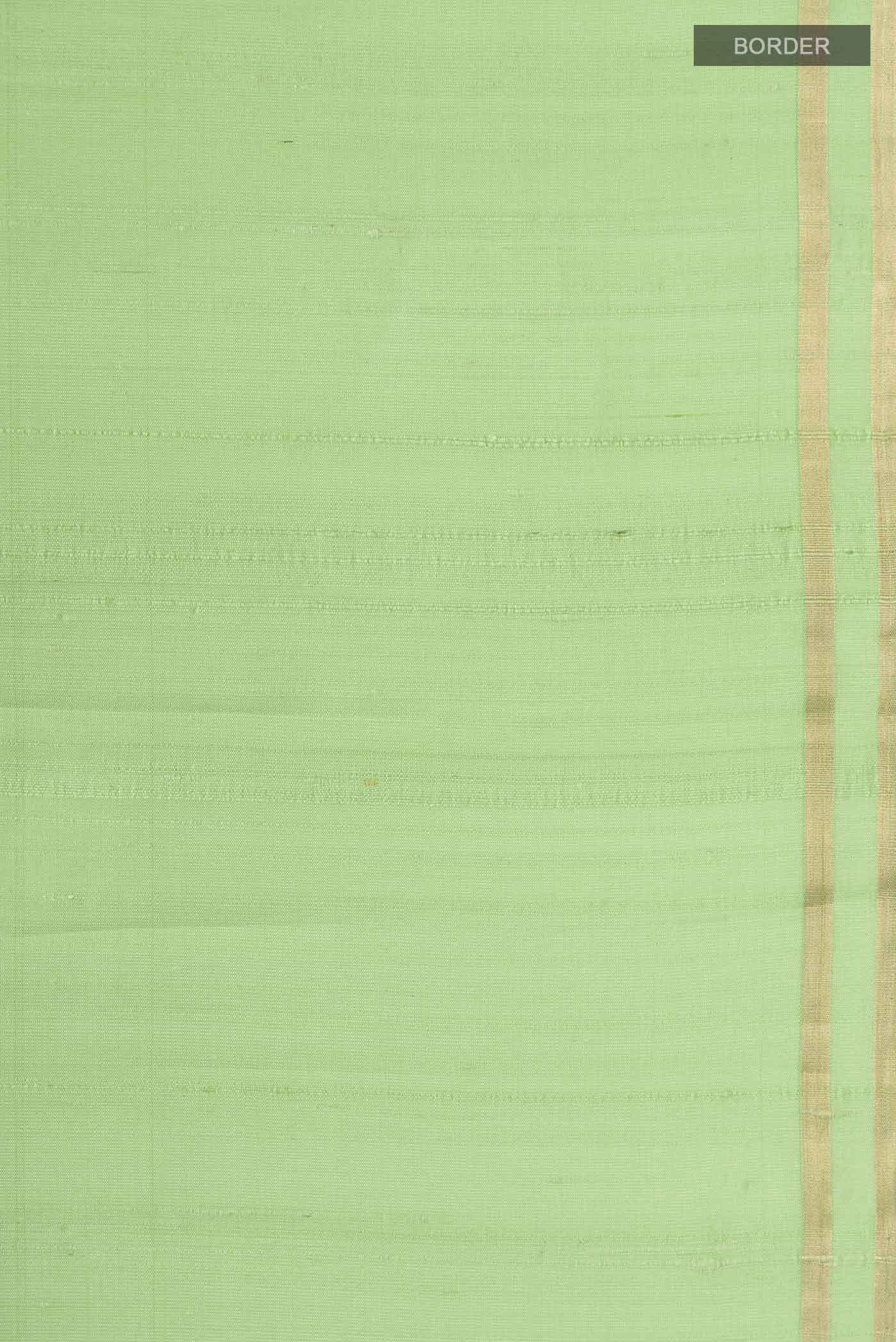 Green Raw Silk Saree - Image 3