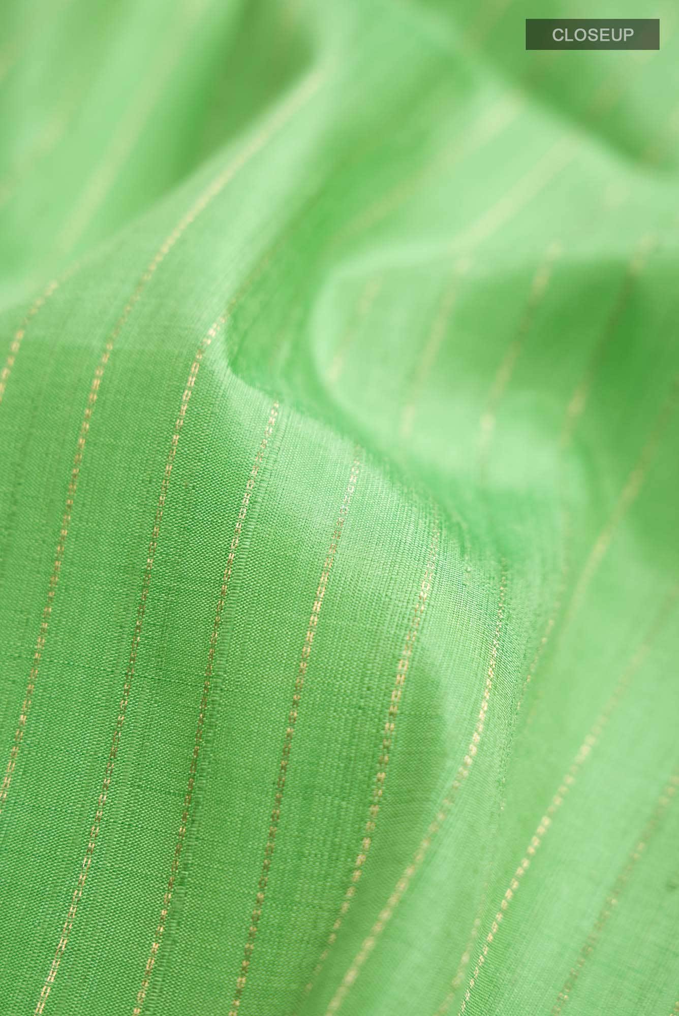 Green Raw Silk Saree - Image 2