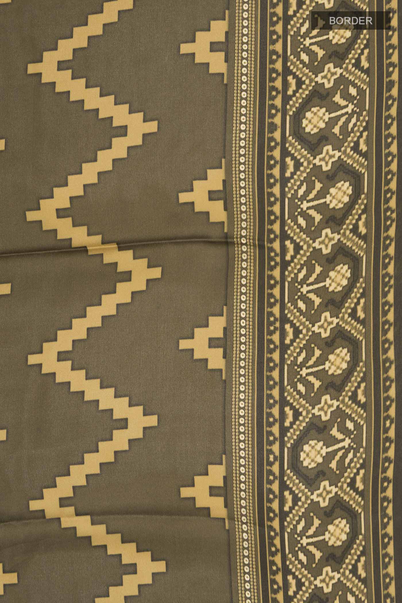 Green Satin Silk Saree - Image 3