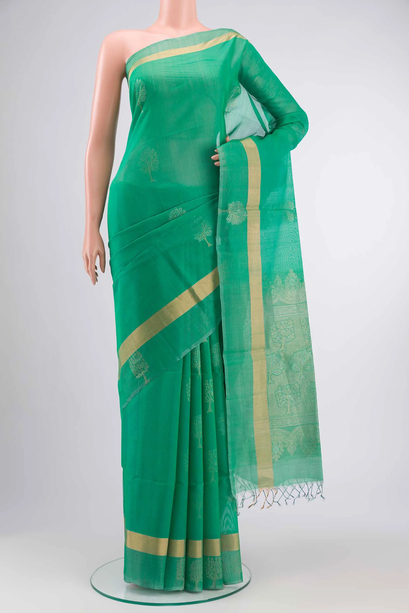 Green Silk Cotton Saree