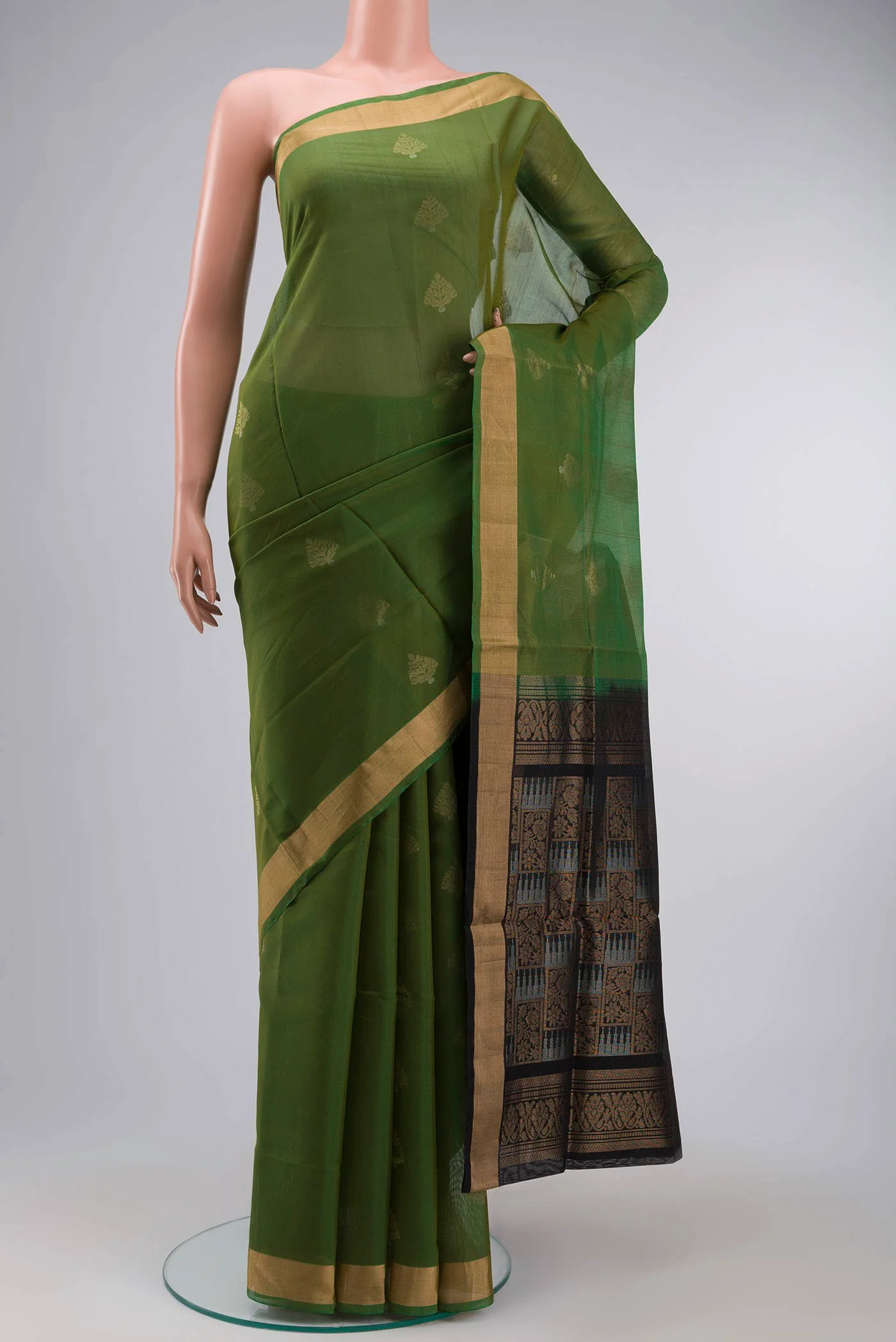 Green Silk Cotton Saree