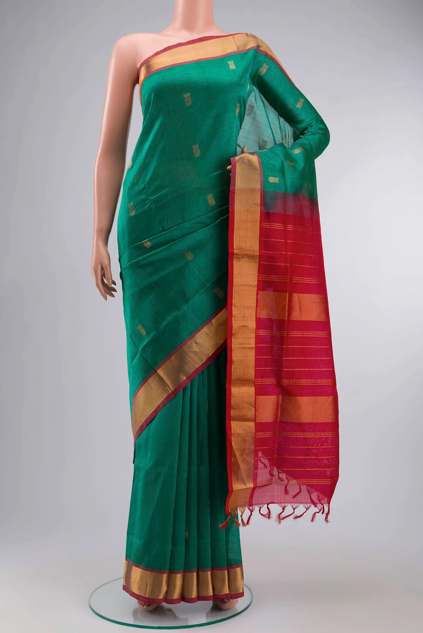 Green Silk Cotton Saree
