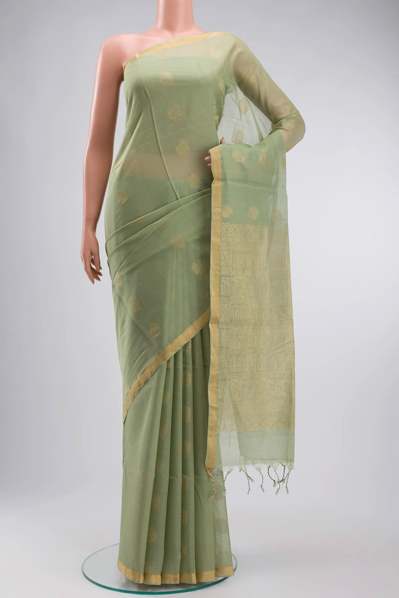 Green Silk Cotton Saree